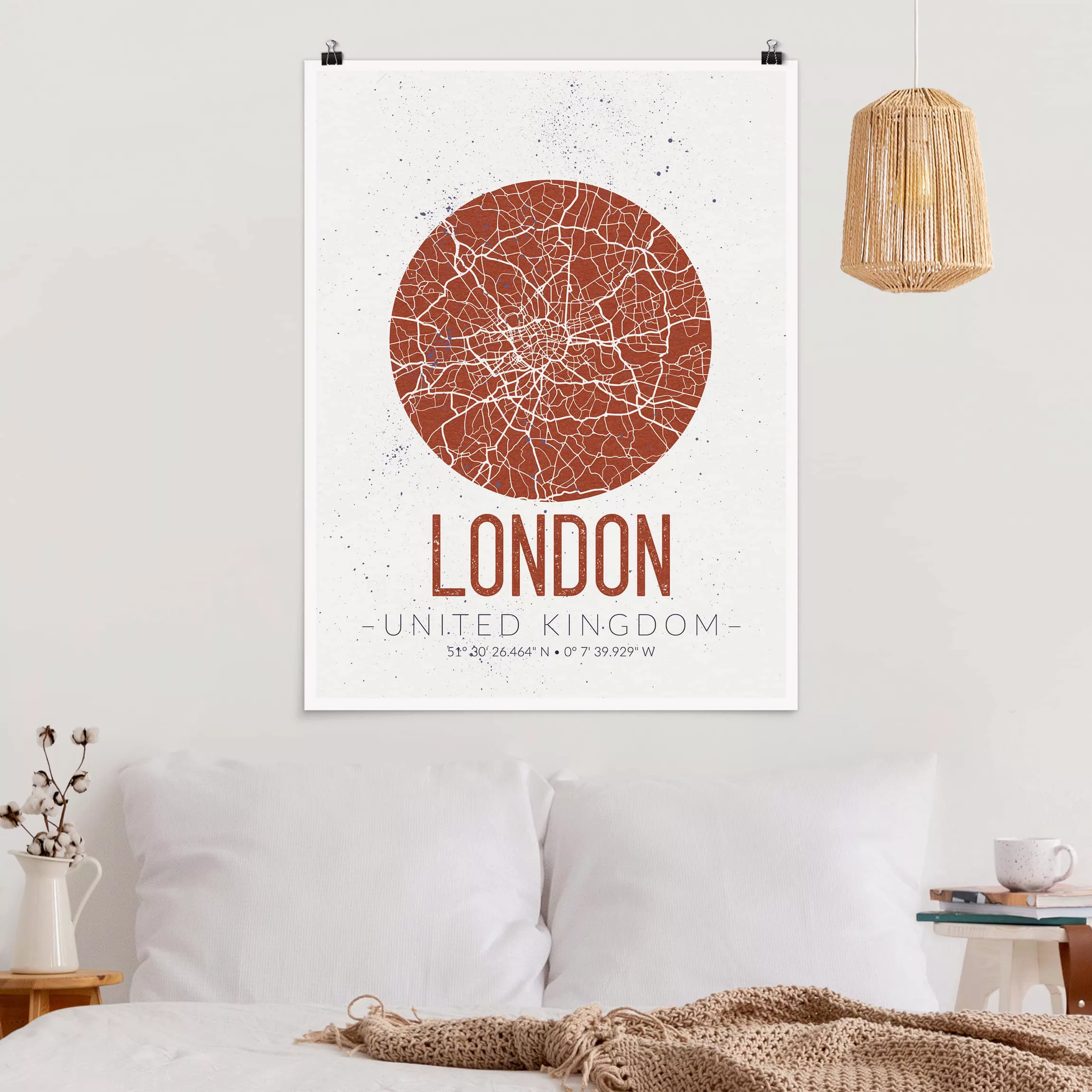 Poster Stadt-, Land- & Weltkarten - Hochformat Stadtplan London - Retro günstig online kaufen