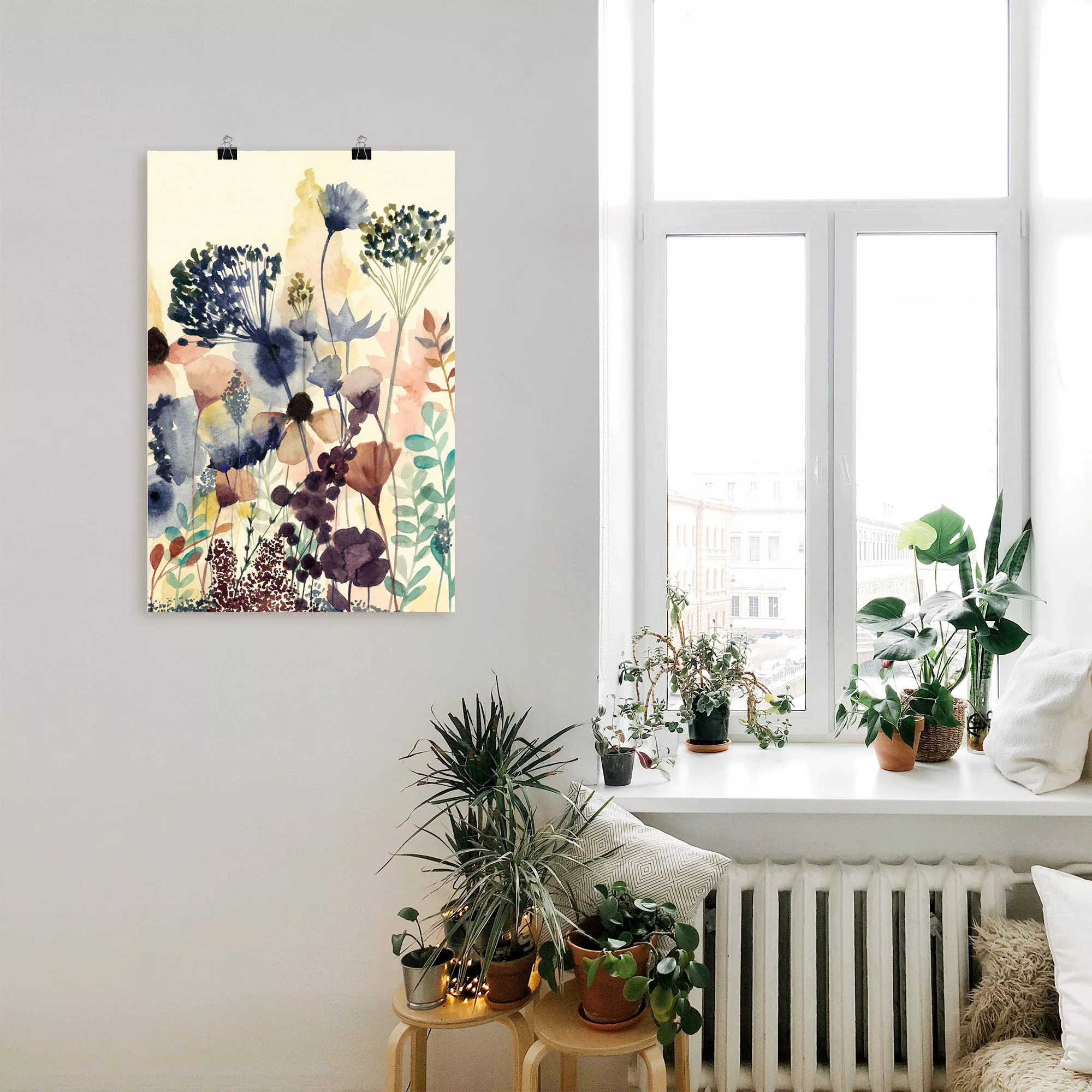 Artland Wandbild "Sonnengetrocknete Blüten II", Blumenwiese, (1 St.), als L günstig online kaufen