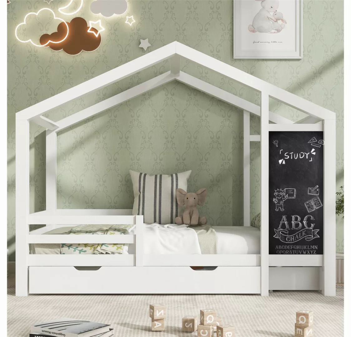 XDeer Kinderbett Kinderbett Hausbett 90 x 200 cm, Holzbett mit Tafel und 2, günstig online kaufen