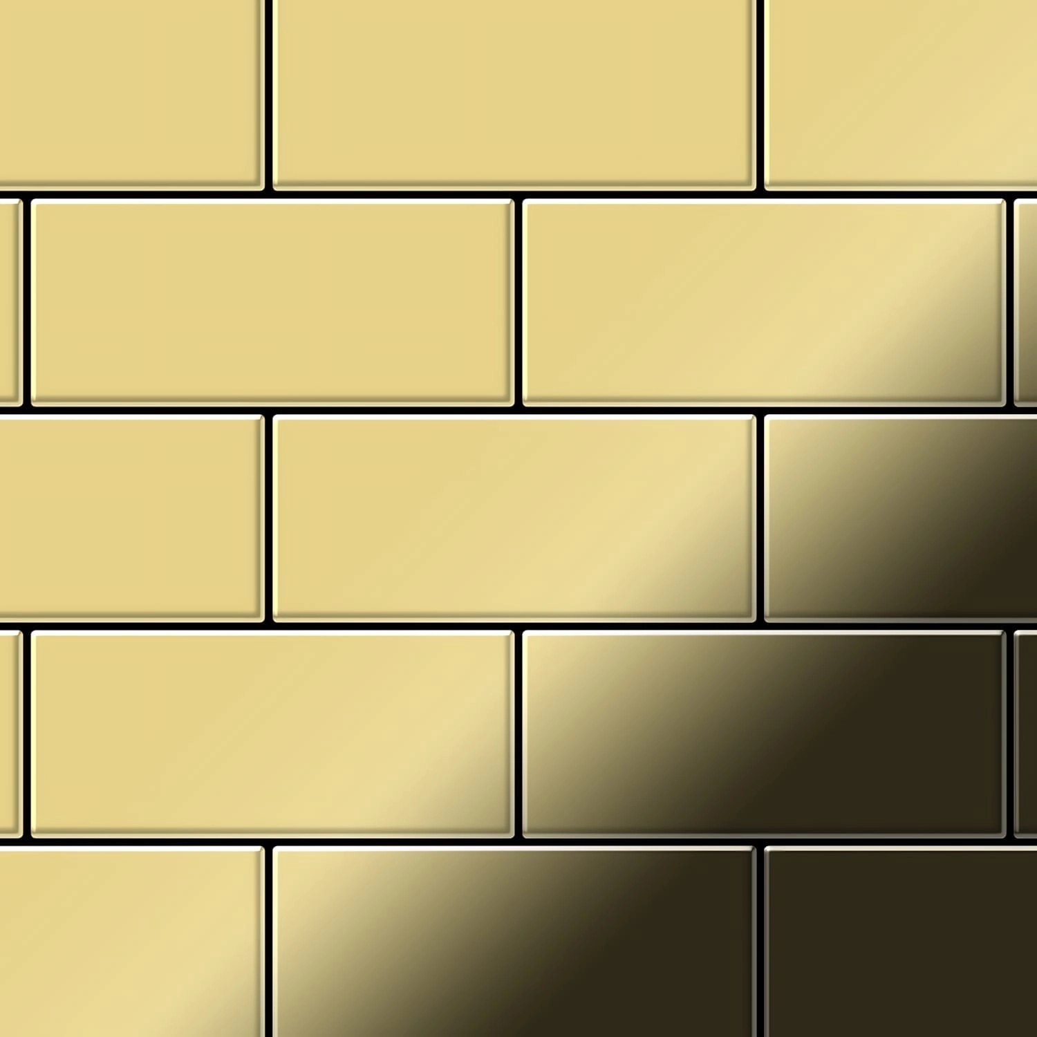 ALLOY Mosaik Fliese Massiv Metall Messing Gewalzt Gold 1,6mm Stark Subway-b günstig online kaufen