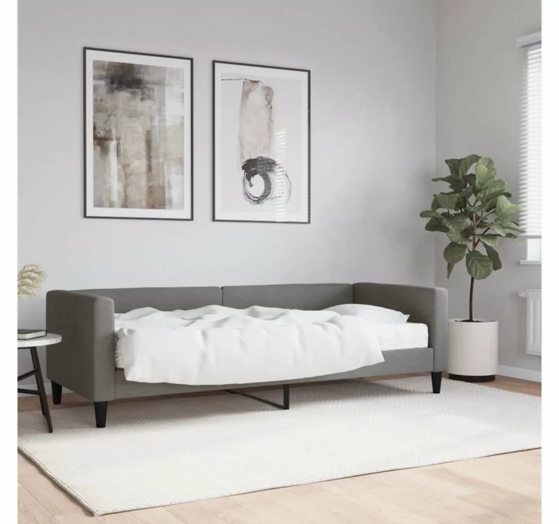 vidaXL Bett Tagesbett mit Matratze Dunkelgrau 80x200 cm Stoff günstig online kaufen
