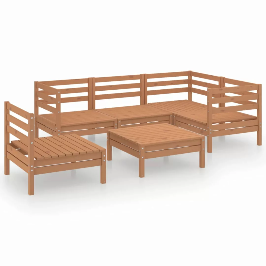 6-tlg. Garten-lounge-set Massivholz Kiefer Honigbraun günstig online kaufen