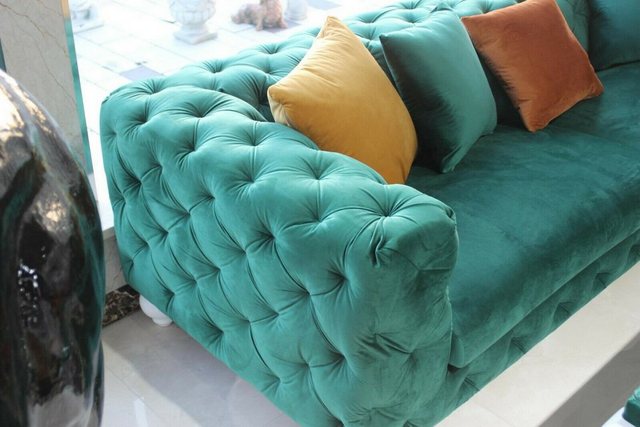 JVmoebel Chesterfield-Sofa Sofa 4 Sitzer Couch Chesterfield Grüne Design Co günstig online kaufen