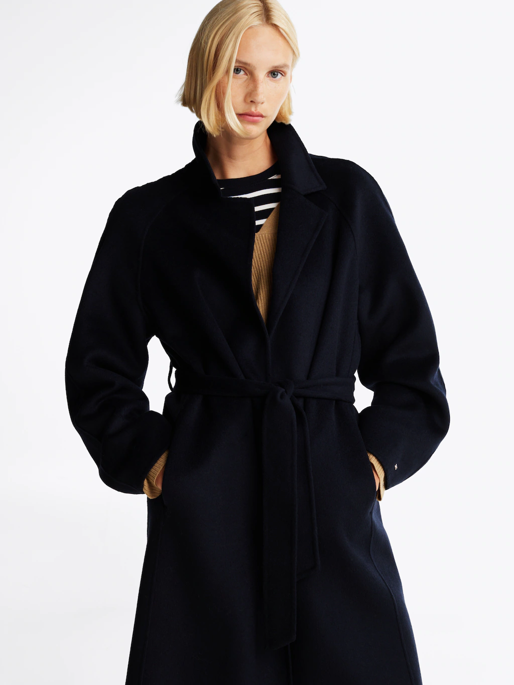 Tommy Hilfiger Kurzmantel "REG DF WOOL BELTED COAT", mit Gürtel günstig online kaufen