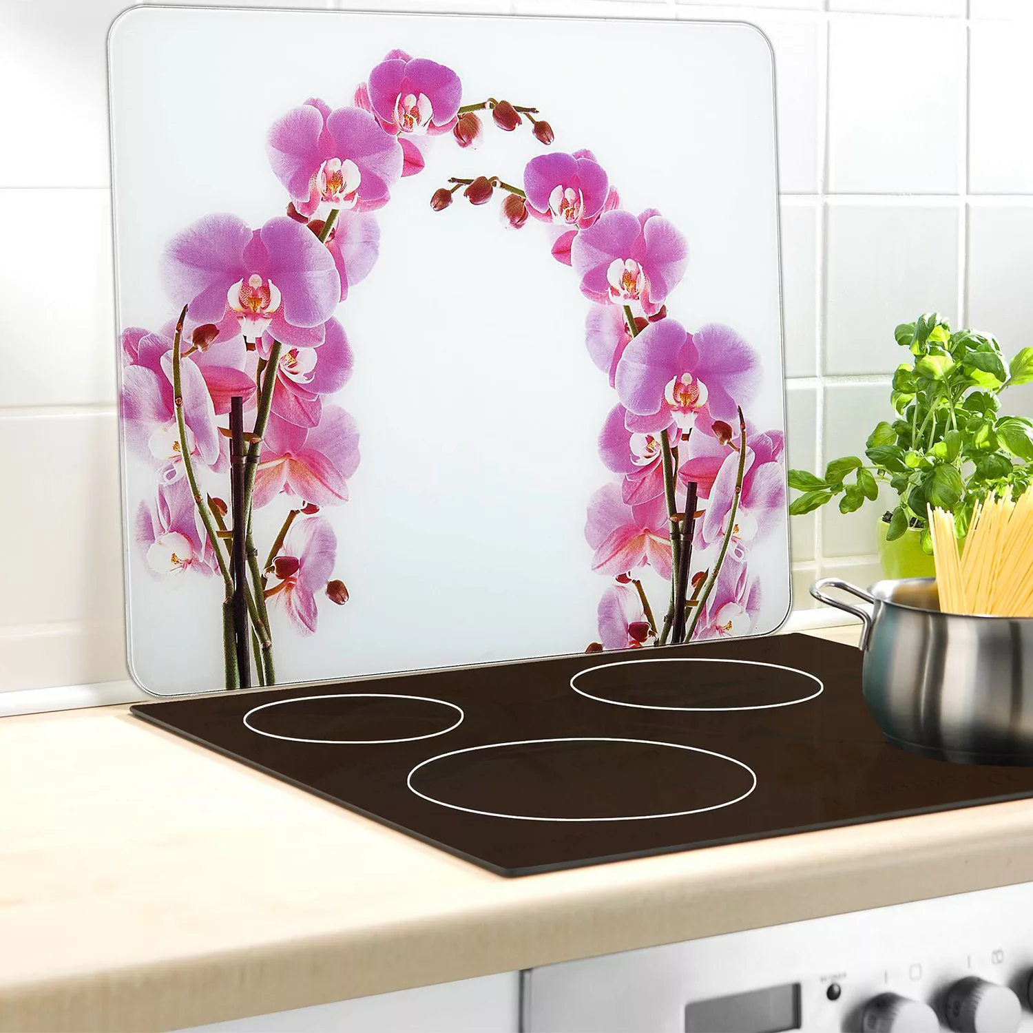 WENKO Herd-Abdeckplatte "Orchideenblüte" günstig online kaufen