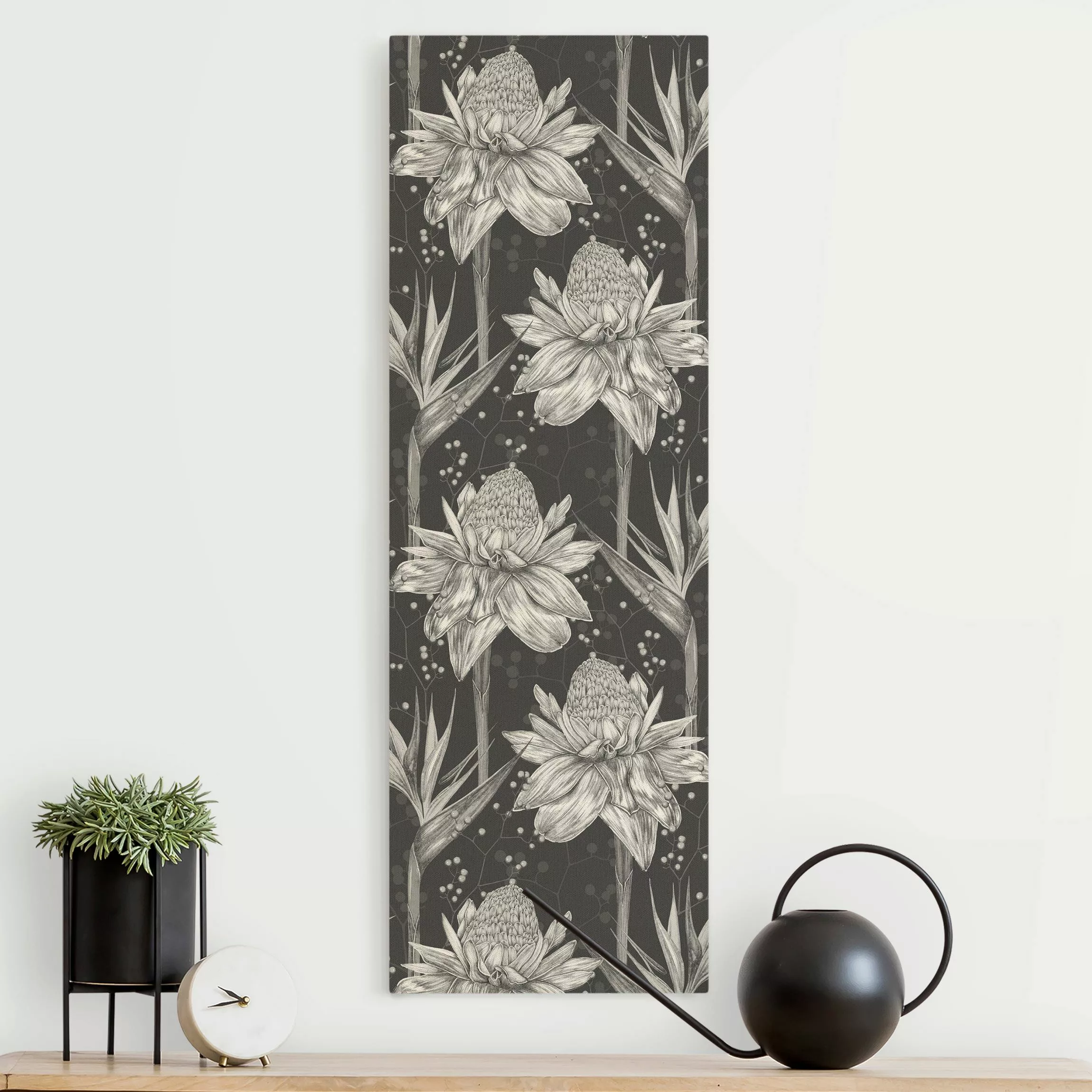 Leinwandbild auf Naturcanvas Florale Eleganz Vintage Strelitzie günstig online kaufen