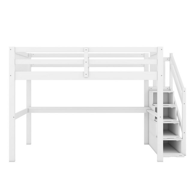 WISHDOR Kinderbett Holzbett Stauraumbett Funktionsbett Kinderhochbett 140x2 günstig online kaufen