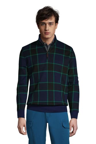 Gemusterter Zipper-Pullover aus Bedford-Ripp, Herren, Größe: XL Normal, Bla günstig online kaufen