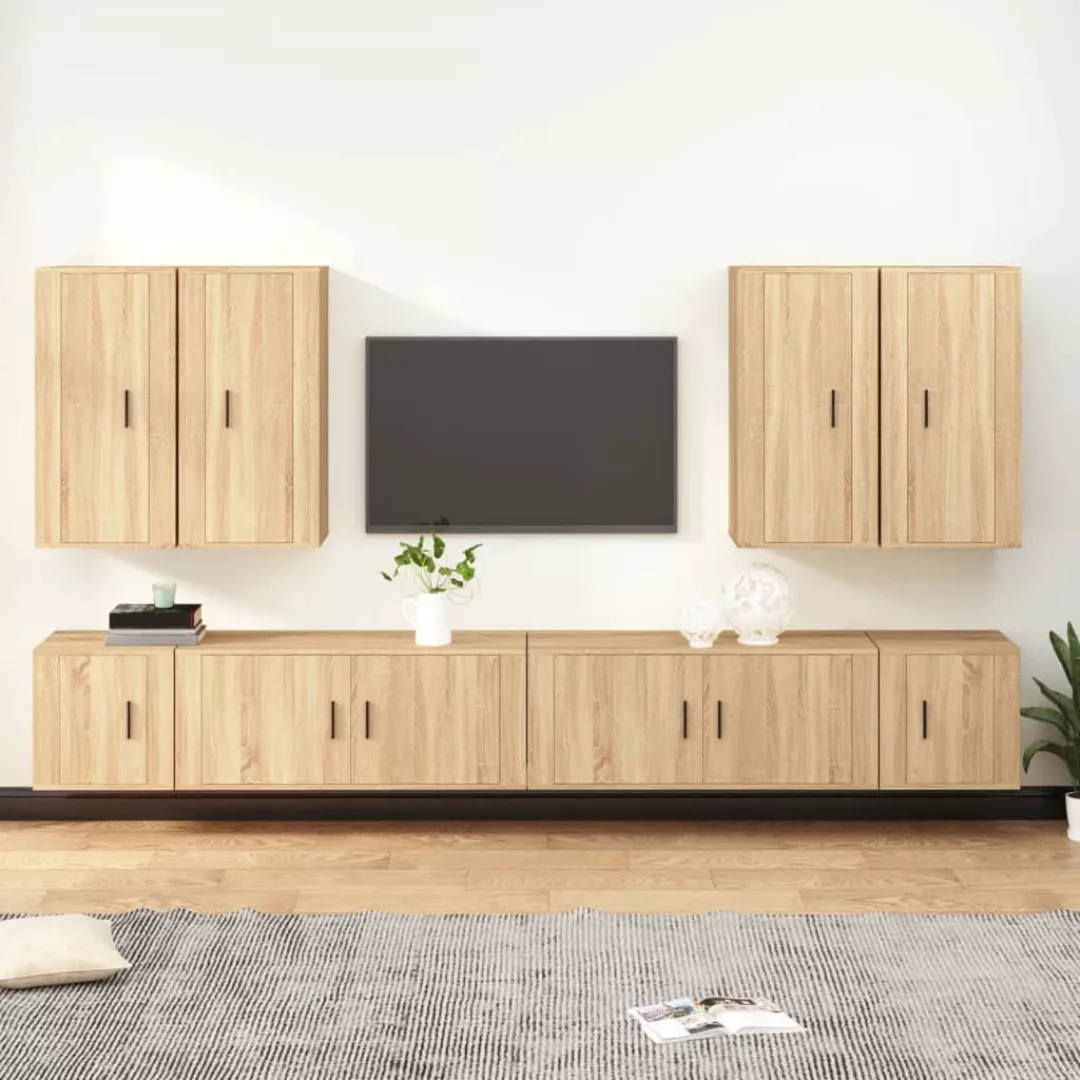 Vidaxl 8-tlg. Tv-schrank-set Sonoma-eiche Holzwerkstoff günstig online kaufen