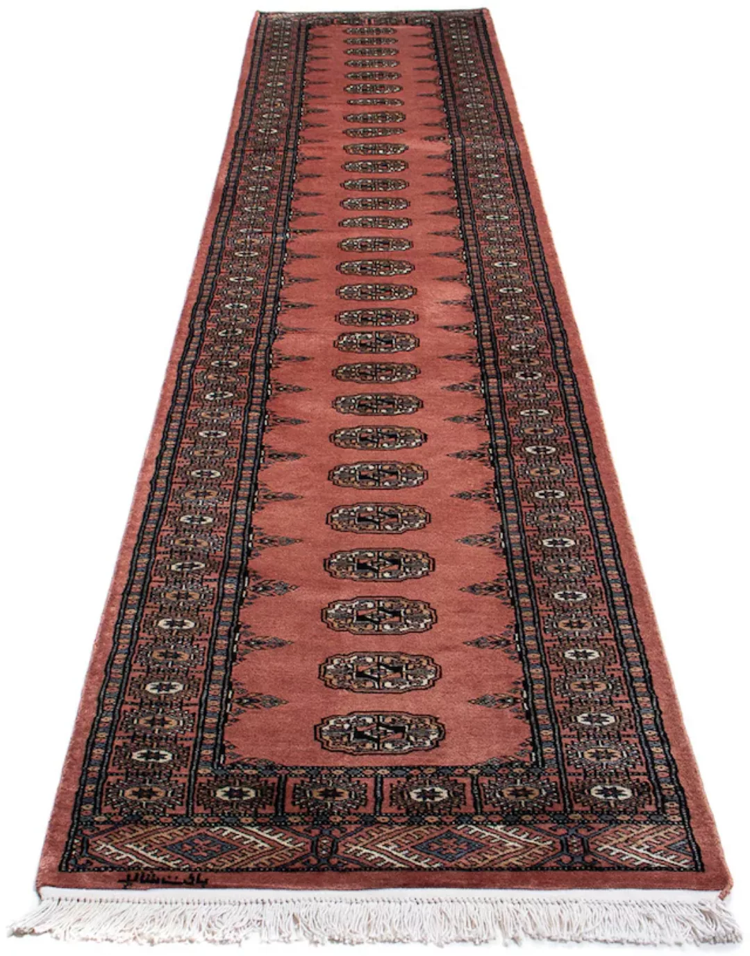 morgenland Orientteppich »Afghan - Buchara - 404 x 77 cm - hellrot«, rechte günstig online kaufen