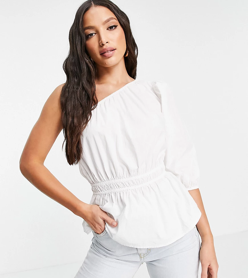 Vero Moda Tall – Aware ‑ Oberteil aus Bio-Baumwollpopeline in Weiß mit One- günstig online kaufen