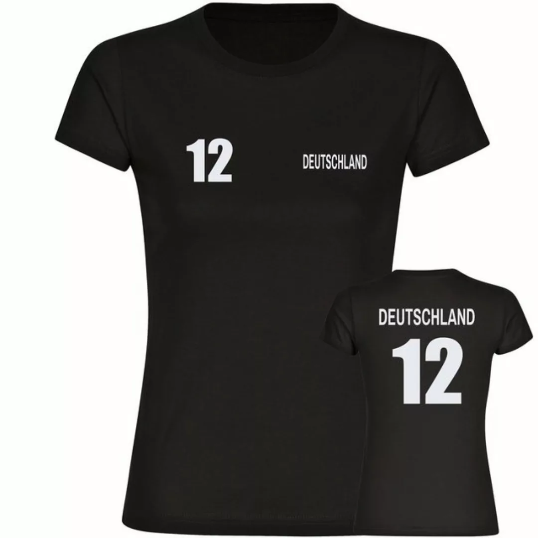 multifanshop T-Shirt Damen Deutschland - Trikot Nummer 12 - Frauen günstig online kaufen