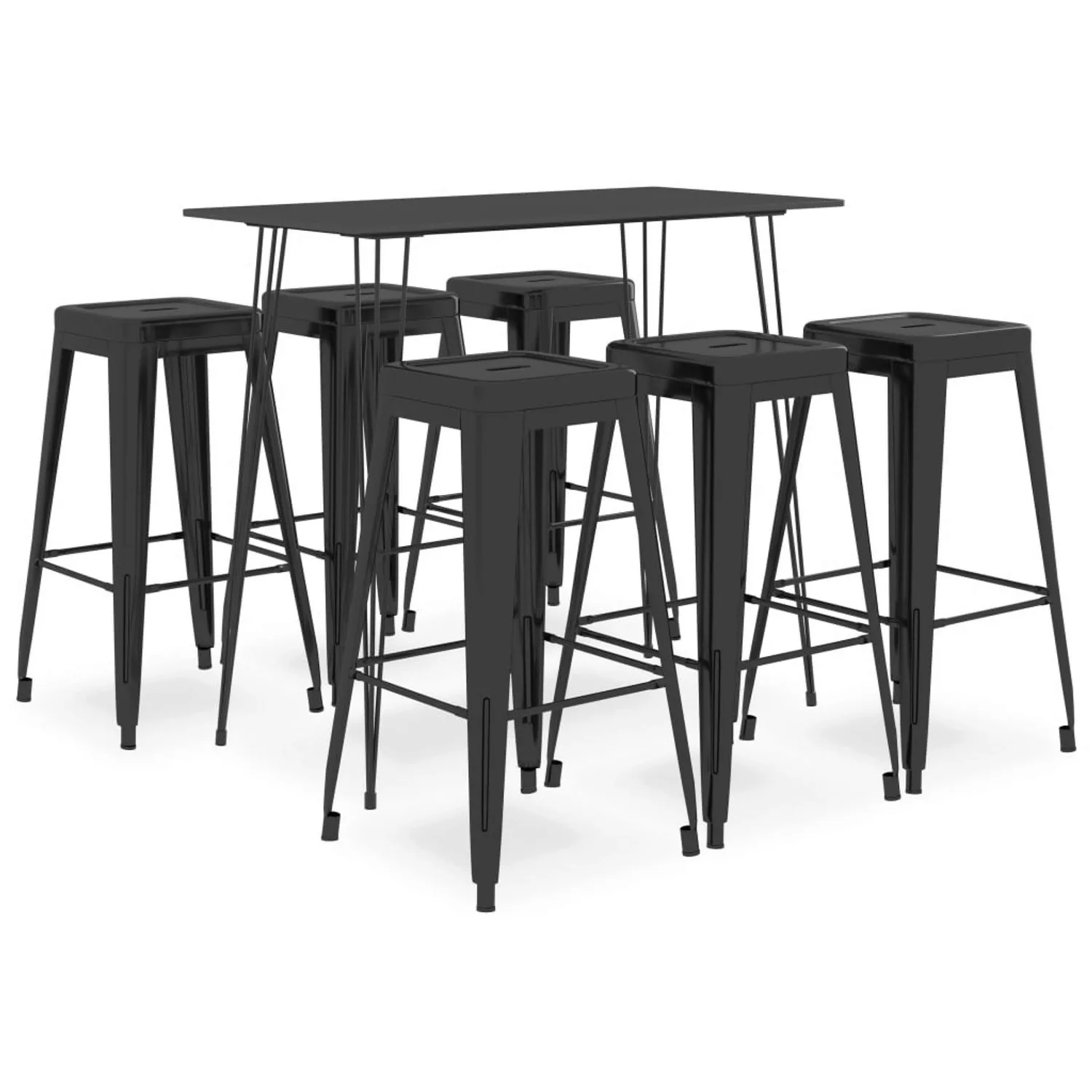 vidaXL 7-tlg. Bar-Set Schwarz Modell 9 günstig online kaufen