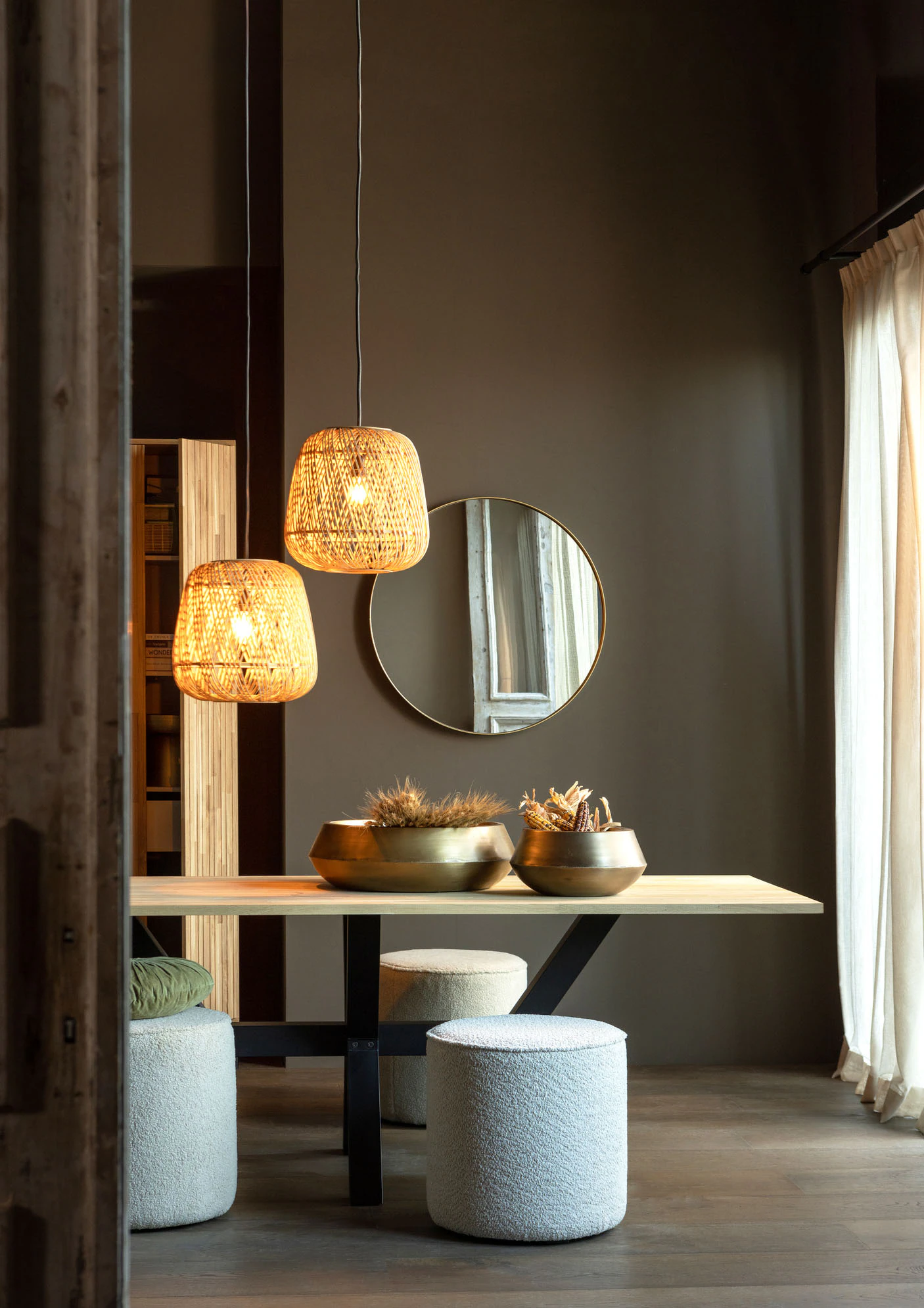 WOOOD Hocker "Sara", weich gepolstert, runde Form, H 46 cm x Ø 46 cm günstig online kaufen