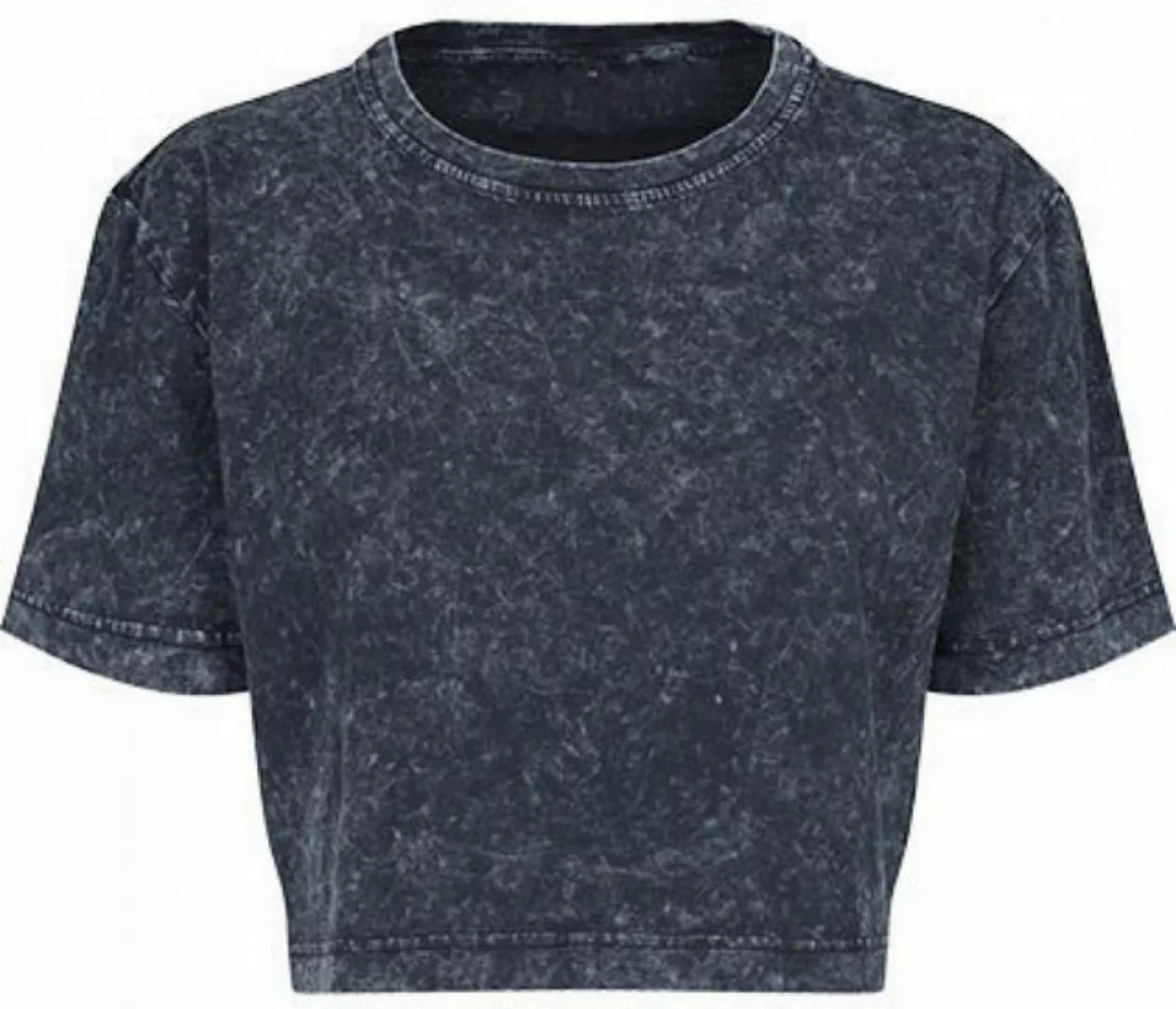 Build Your Brand Rundhalsshirt Damen Acid Washed Cropped Tee günstig online kaufen