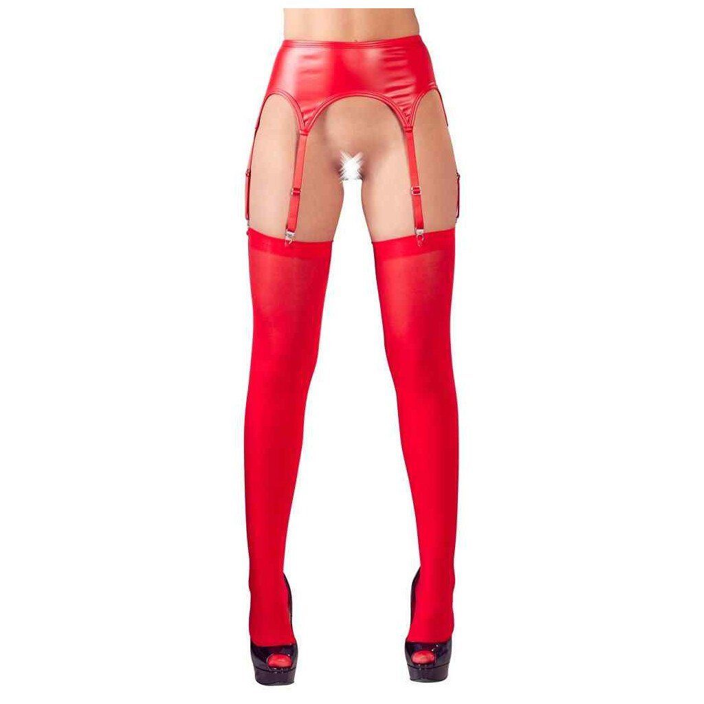 NO:XQSE Strapsgürtel Strapsgurt Wetlook rot S/M günstig online kaufen
