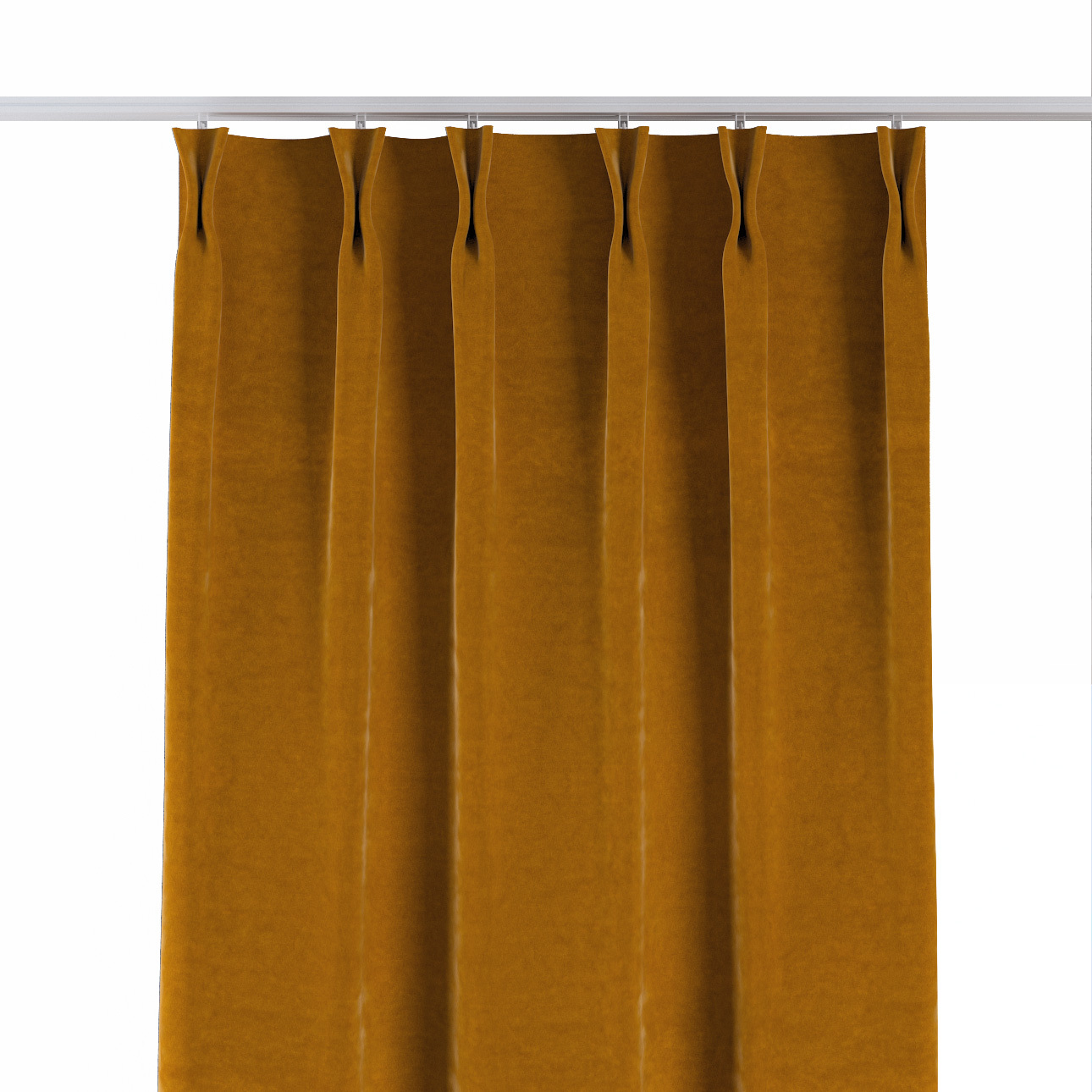 Vorhang mit flämischen 2-er Falten, honiggelb, Velvet (704-23) günstig online kaufen