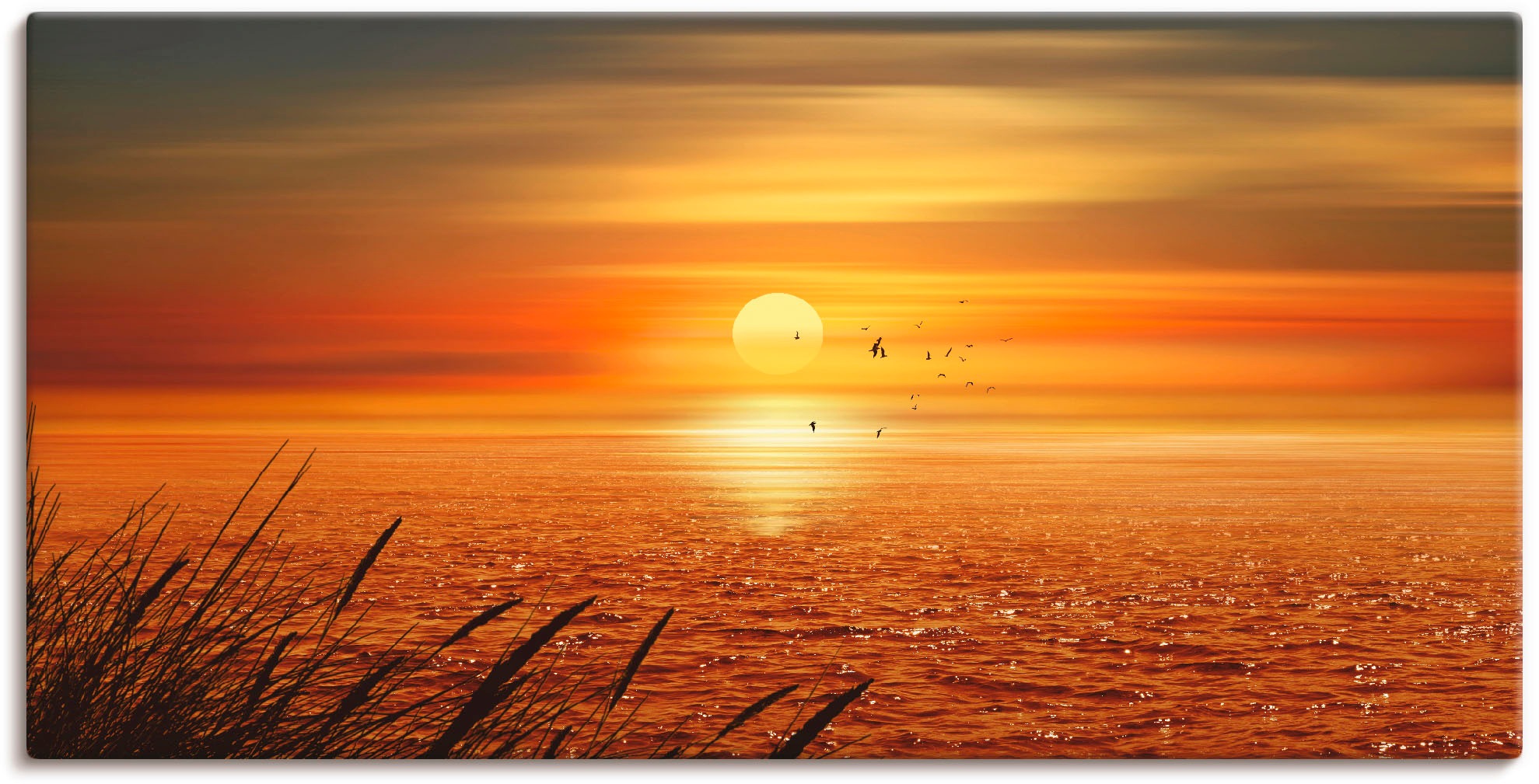 Artland Wandbild »Sonnenuntergang über dem Meer«, Sonnenaufgang & -untergan günstig online kaufen