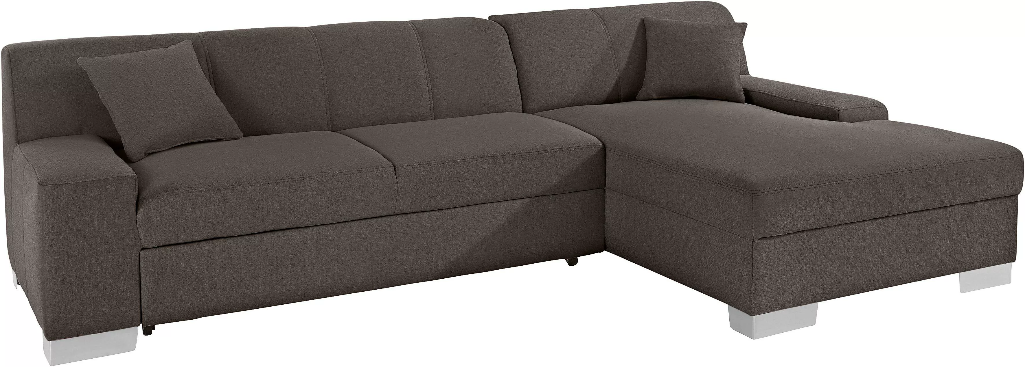 DOMO collection Ecksofa "Bero, elegant und zeitlos, flache Armlehnen, L-For günstig online kaufen