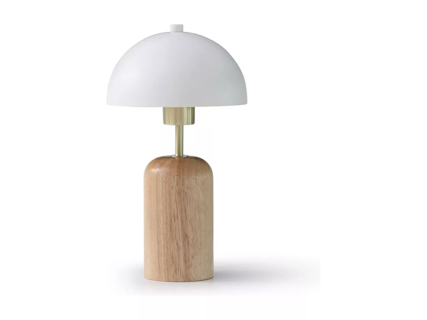 Pilzförmige Tischleuchte - Holz & Metall - 20 x 35,5 cm - Holzfarben & Weiß günstig online kaufen