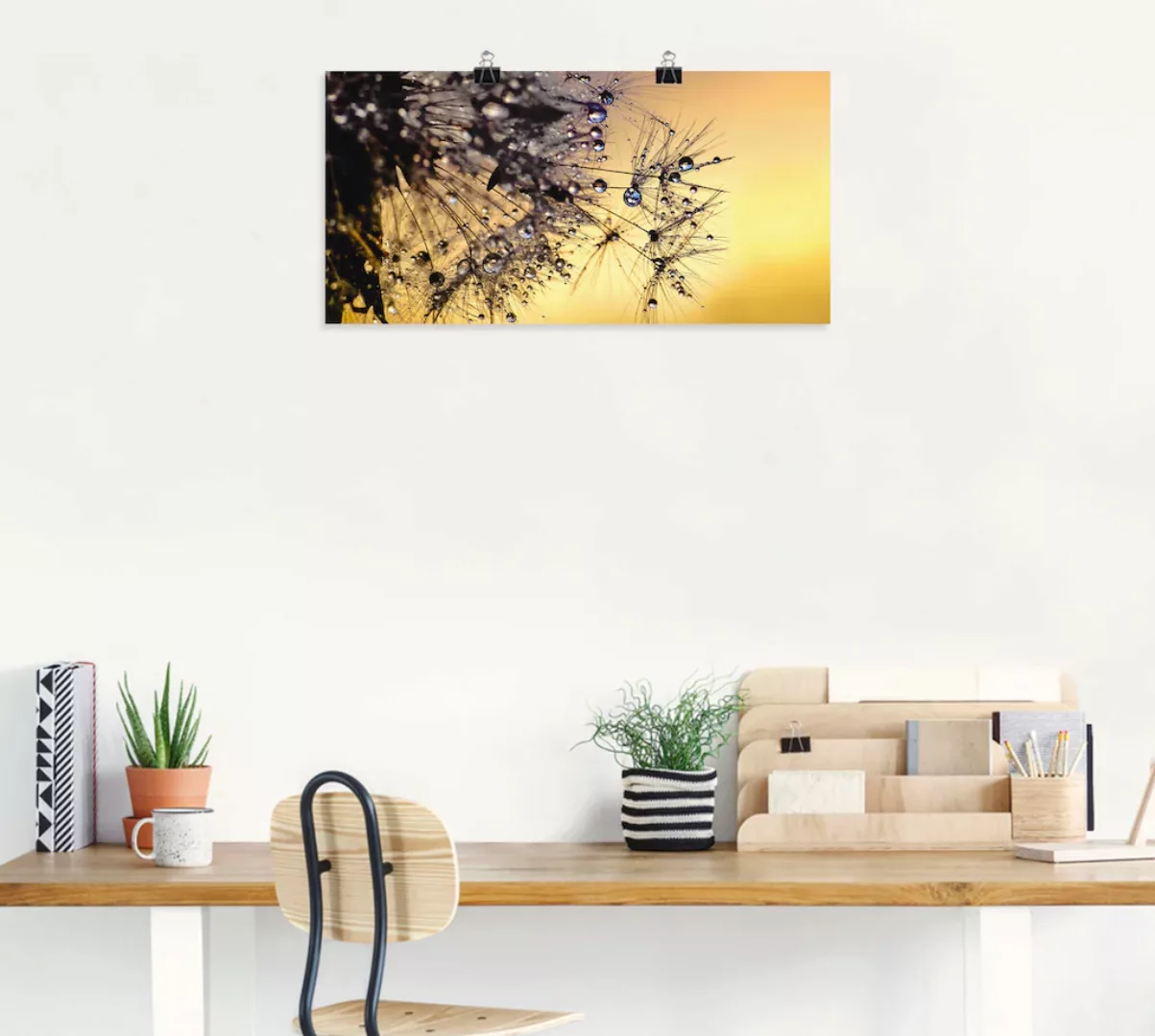 Artland Wandbild "Pusteblume mit Tautropfen benetzt", Blumen, (1 St.), als günstig online kaufen