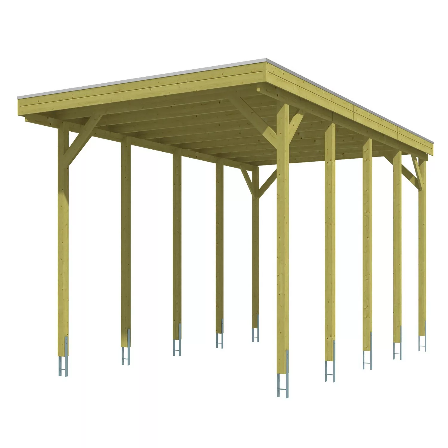 Skan Holz Flachdach-Einzelcarport für Wohnmobile Friesland 397 cm x 708 cm günstig online kaufen