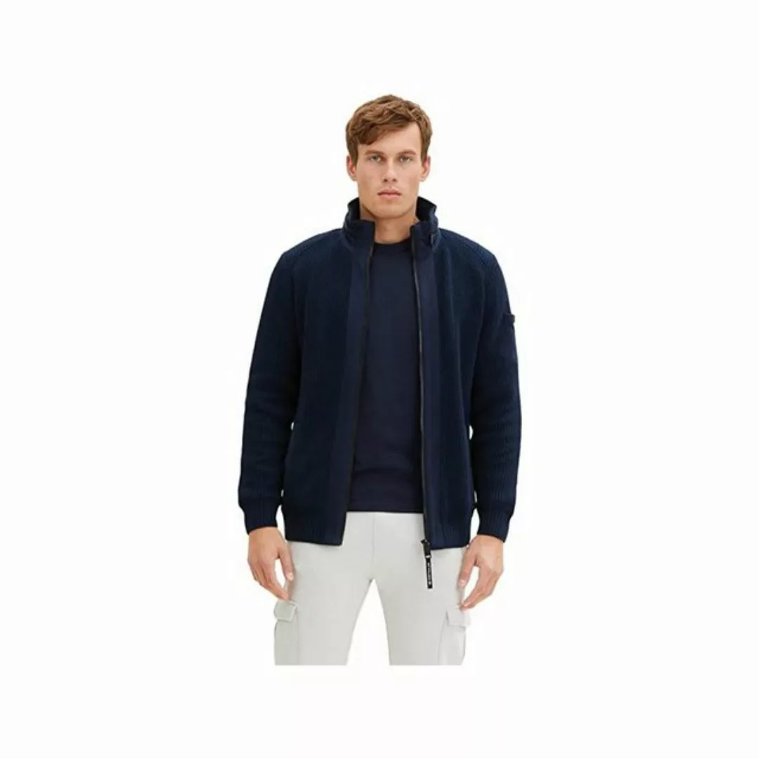 TOM TAILOR V-Ausschnitt-Pullover blau knitted (1-tlg) günstig online kaufen