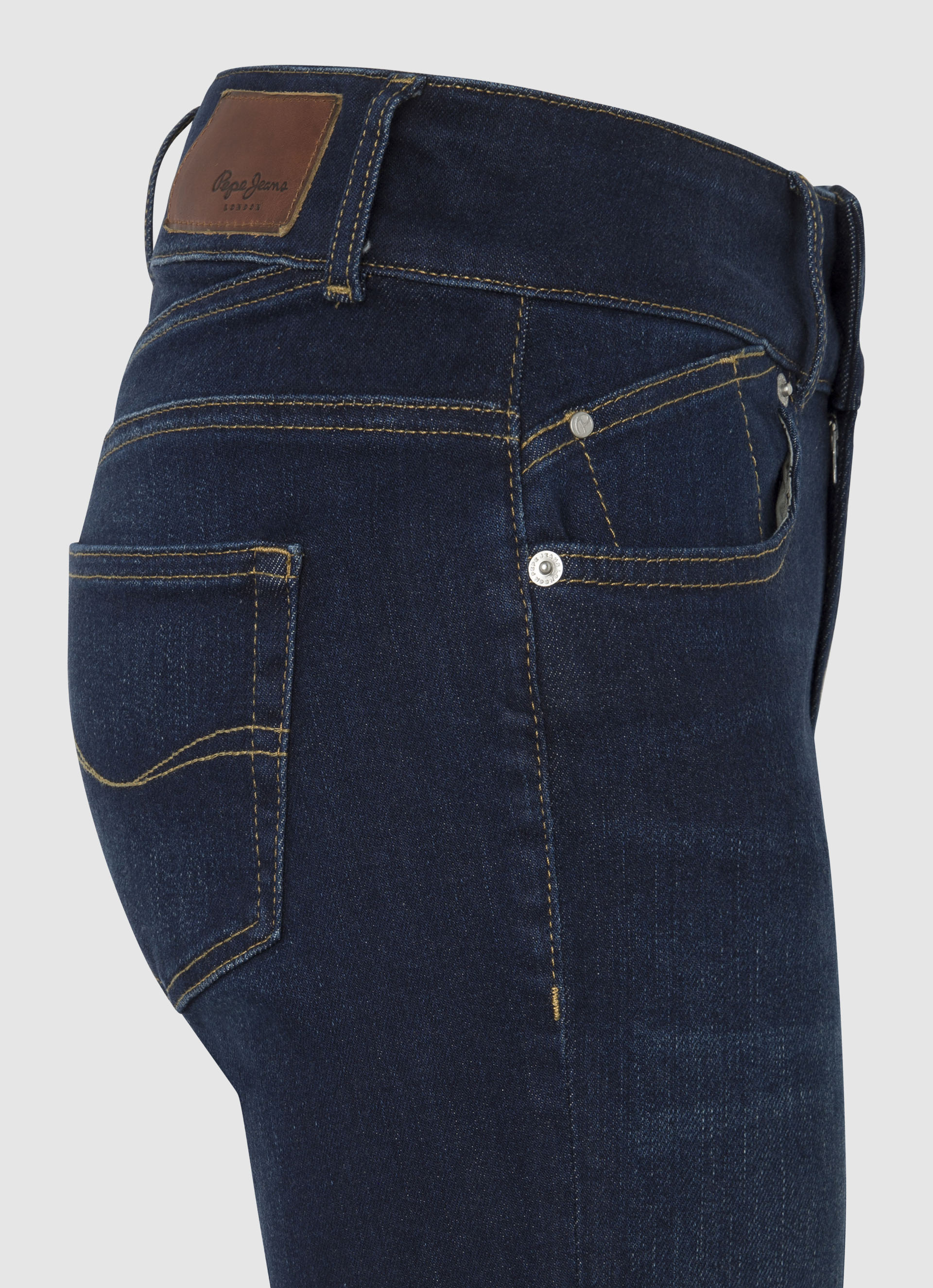 Pepe Jeans Slim-fit-Jeans SLIM JEANS MW mit extrabreitem Bund mit Doppelkno günstig online kaufen