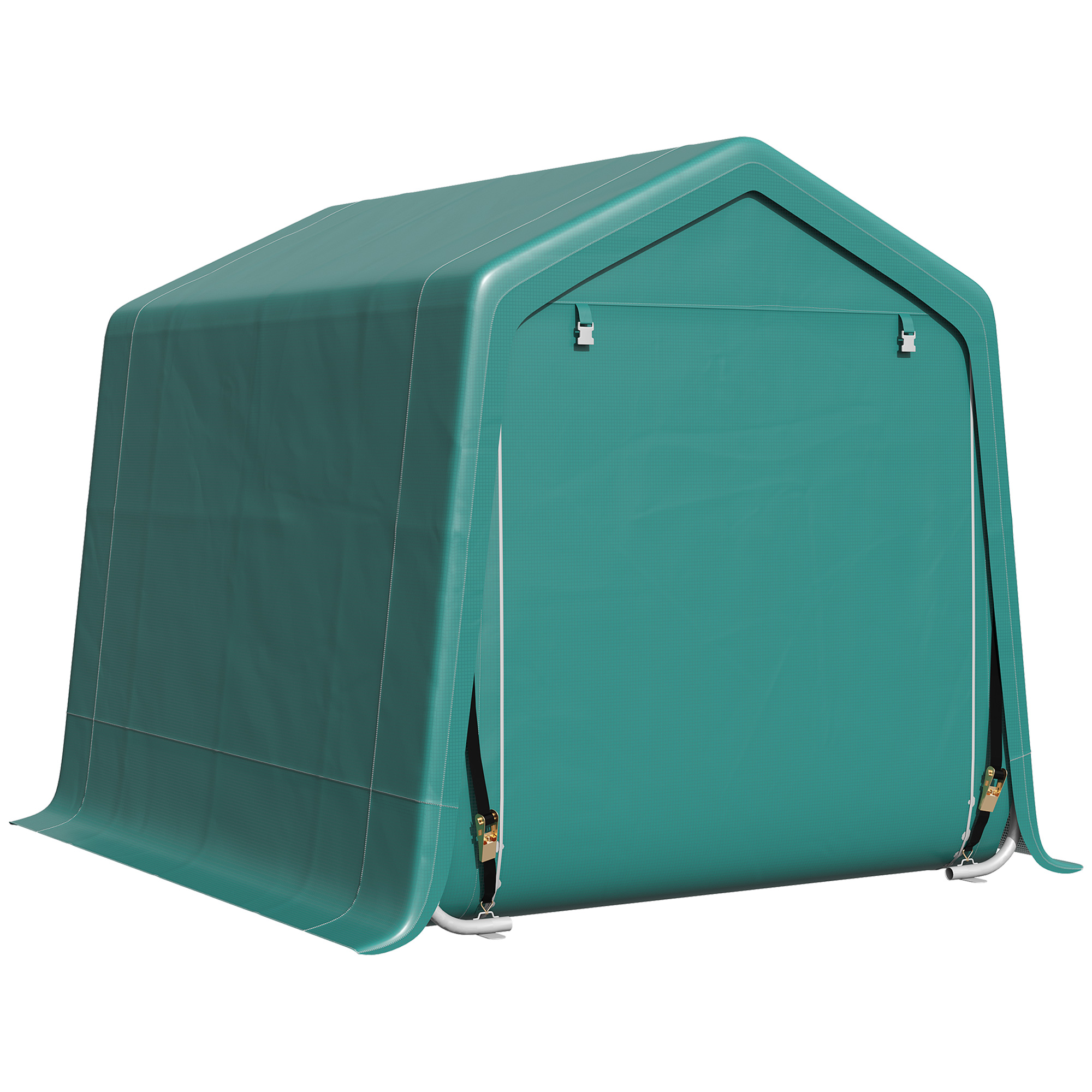Outsunny Motorradgarage im Freien 2,4x2 m, Metall- und PE-Gewebe-Garagenzel günstig online kaufen