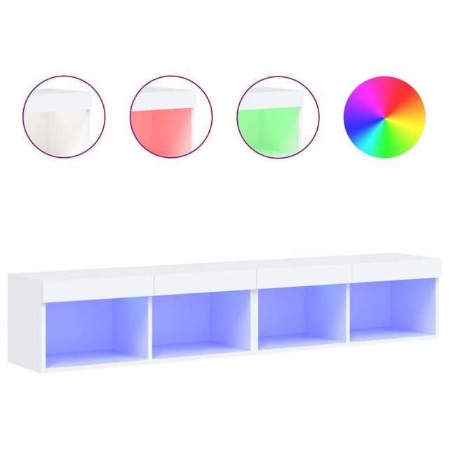 vidaXL TV-Schrank TV-Lowboard TV-Schränke mit LED Leuchten 2 Stk Weiß 80x30 günstig online kaufen