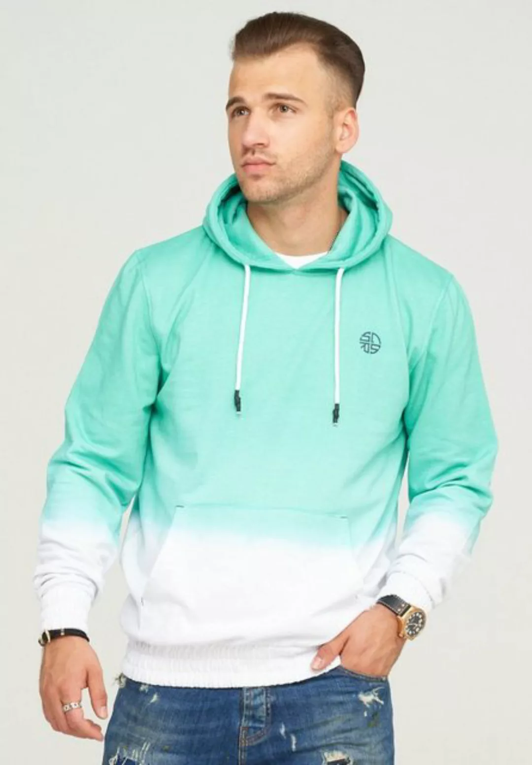SOULSTAR Kapuzensweatshirt SAN MARINO mit trendigem Farbübergang günstig online kaufen