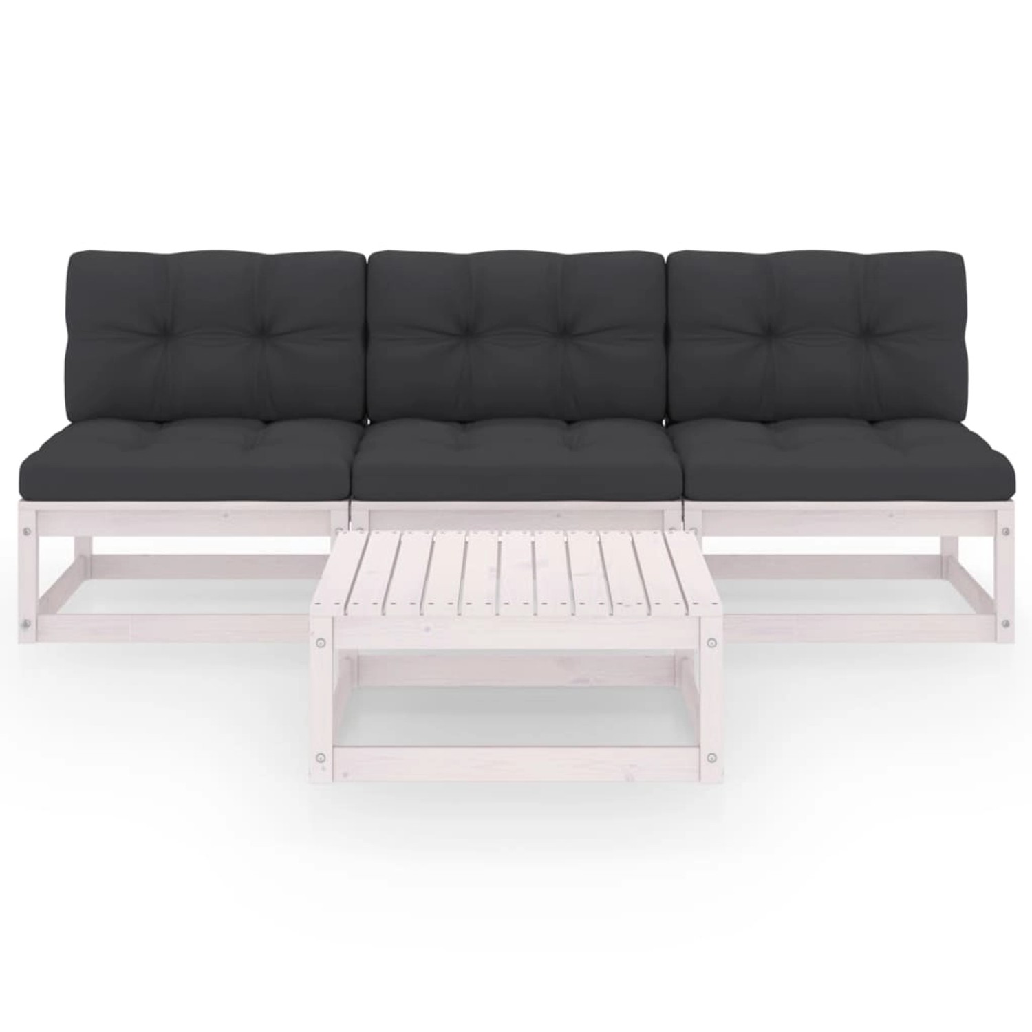 4-tlg. Garten-lounge-set Mit Kissen Kiefer Massivholz günstig online kaufen