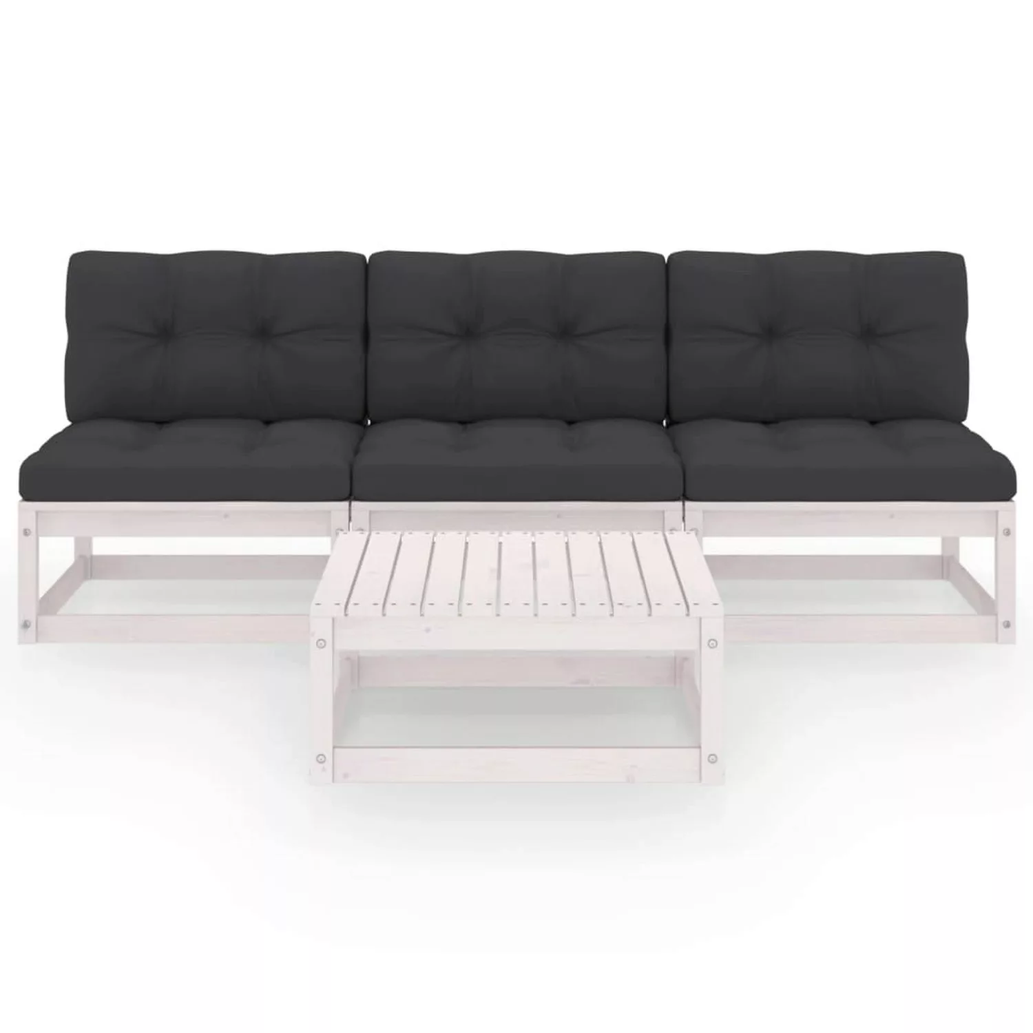 4-tlg. Garten-lounge-set Mit Kissen Kiefer Massivholz günstig online kaufen