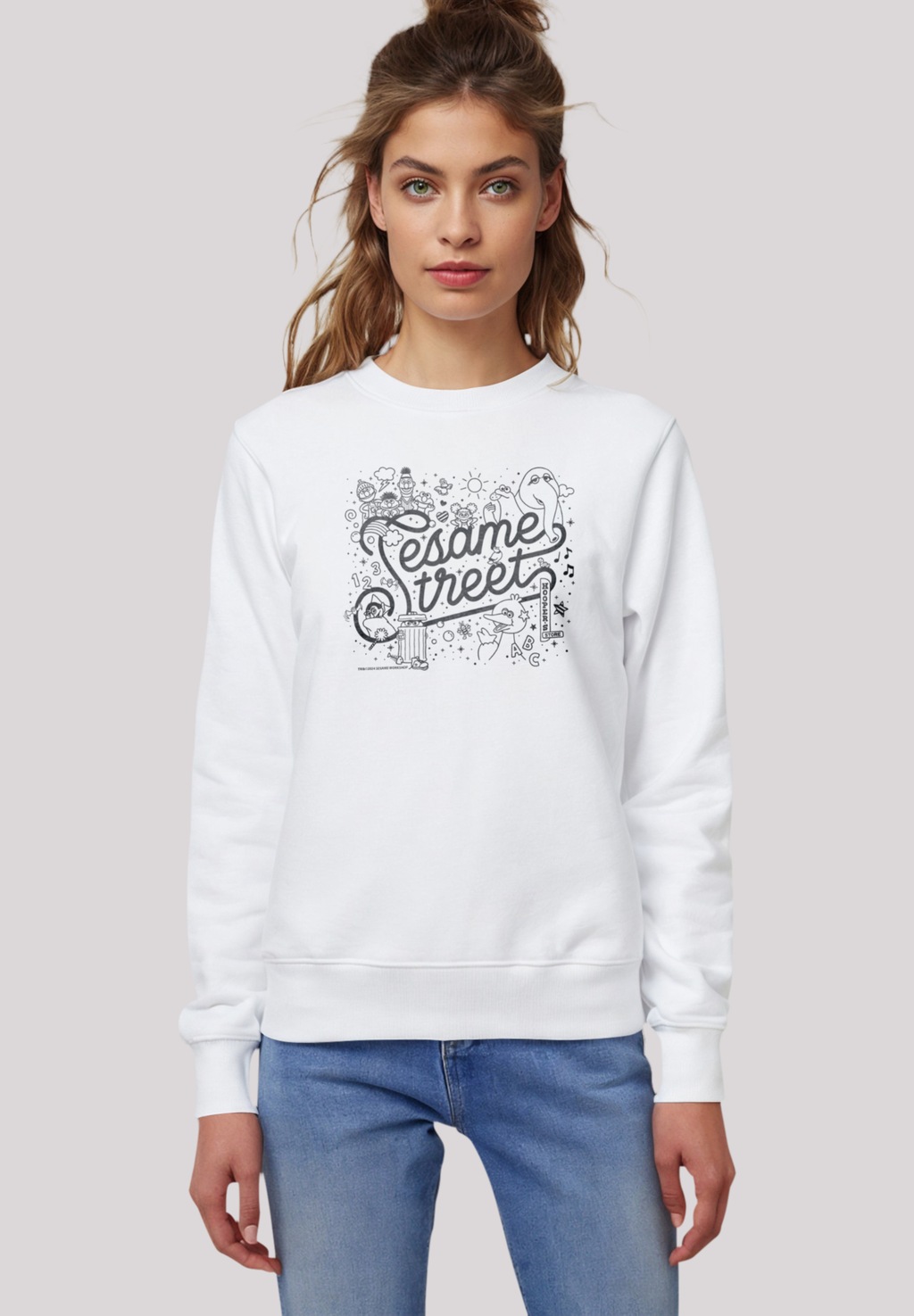 F4NT4STIC Sweatshirt "Sesamstraße Collage Black & White", Premium Qualität, günstig online kaufen