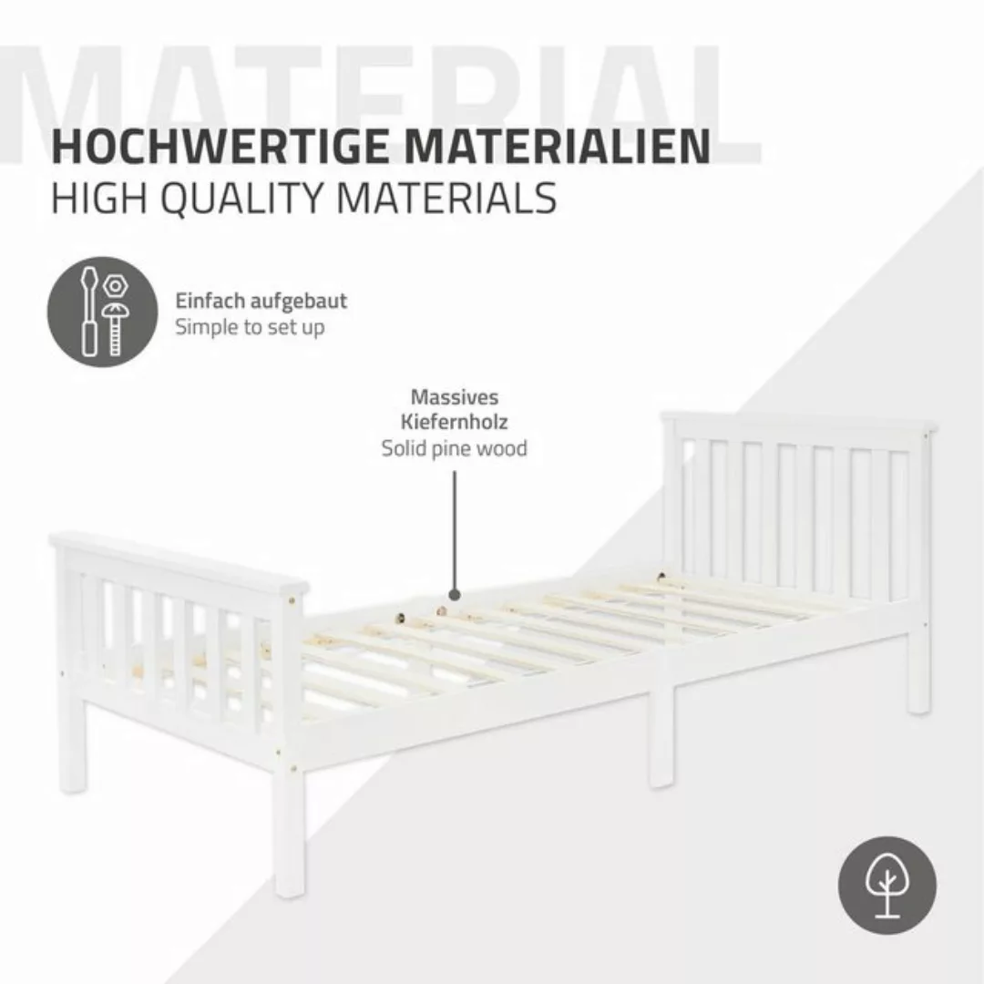 ML-DESIGN Bettgestell Holzbett mit Kopfteil und Fußteil aus Massivholz, Jug günstig online kaufen