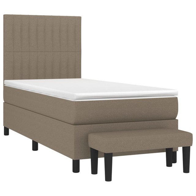 vidaXL Bett Boxspringbett mit Matratze Taupe 90x200 cm Stoff günstig online kaufen