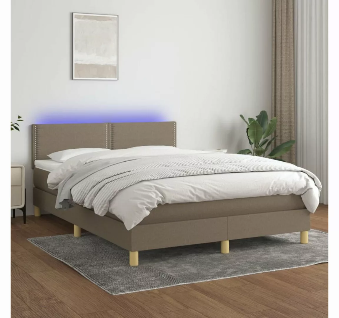 vidaXL Boxspringbett Bett Boxspringbett komplett mit Matratze & LED Stoff ( günstig online kaufen