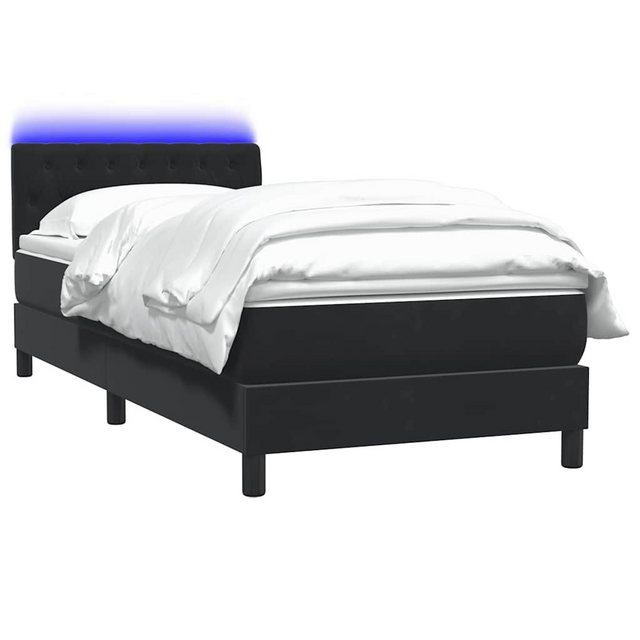 vidaXL Boxspringbett, Boxspringbett mit Matratze Schwarz 80x220 cm Samt günstig online kaufen