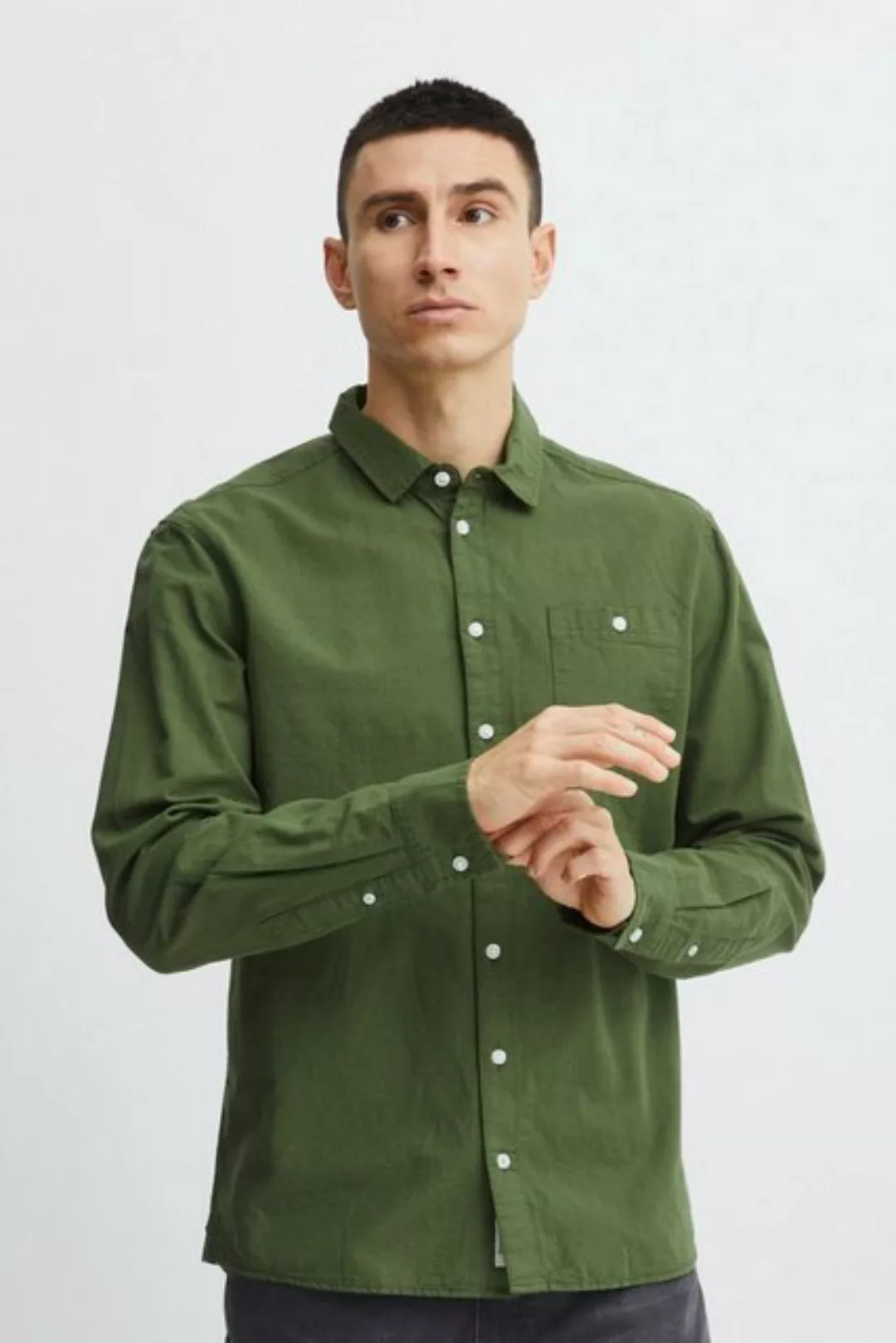 Blend Langarmhemd Freizeithemd mit Brusttasche SHIRT 5337 in Grün günstig online kaufen