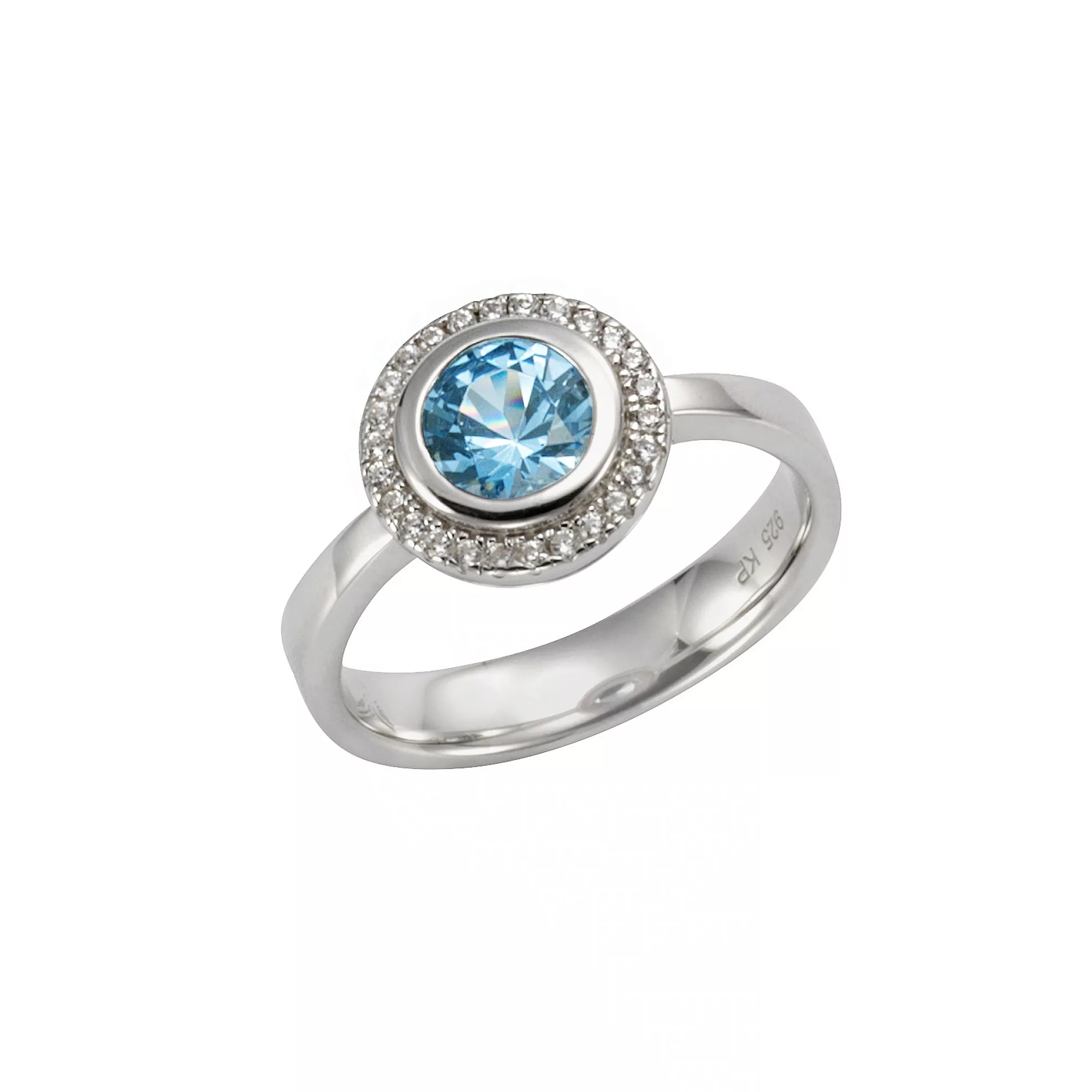 CELESTA Fingerring "925/- Sterling Silber Zirkonia & sy. Blautopas" günstig online kaufen