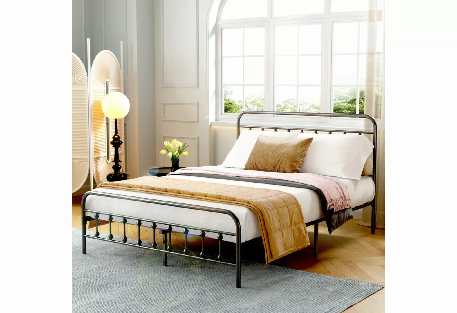 KoDise Metallbett Polsterbett Vintage Bettgestell 90×190cm, mit Matratze günstig online kaufen