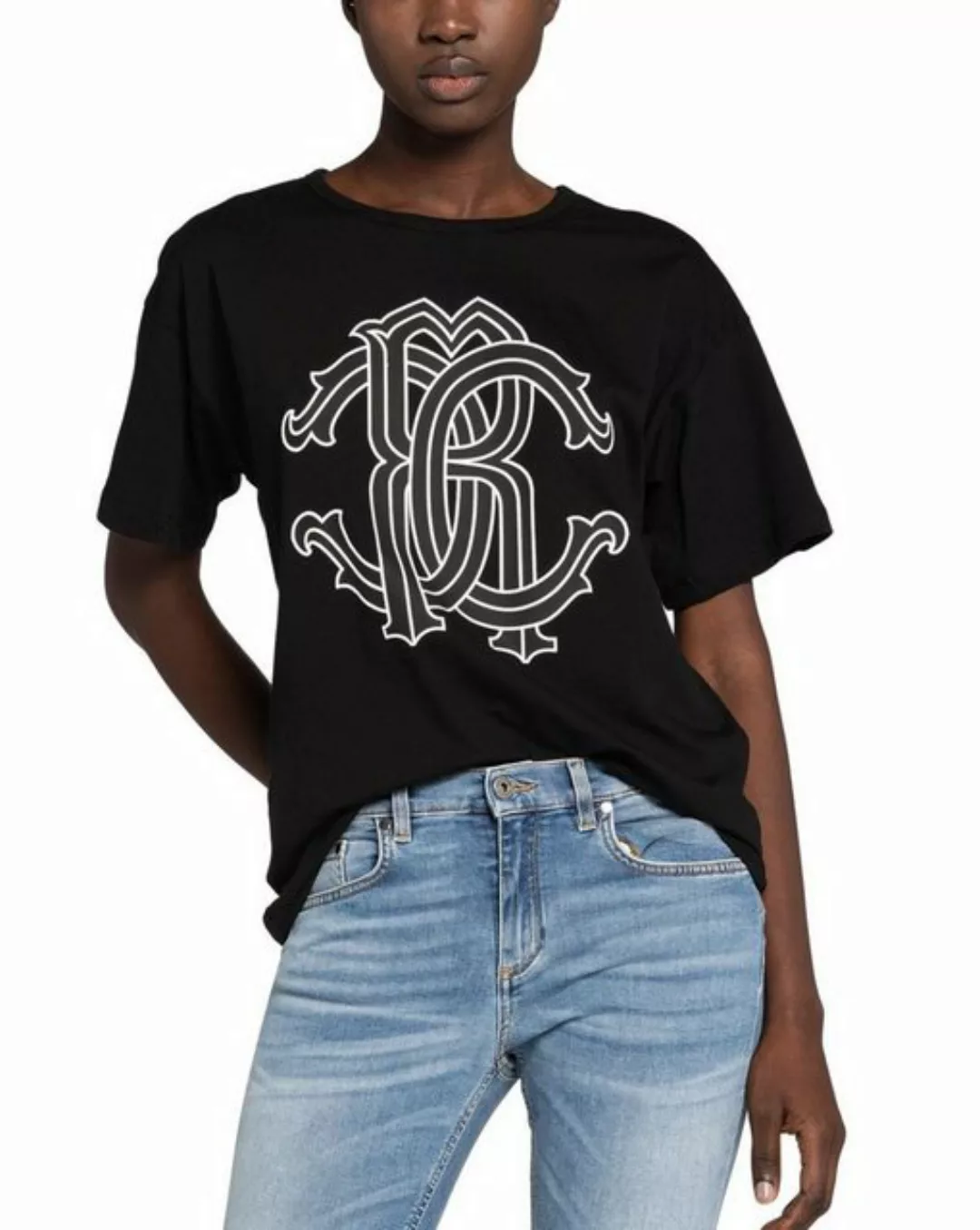 roberto cavalli Print-Shirt RC Mono Logo Icon Schwarz günstig online kaufen