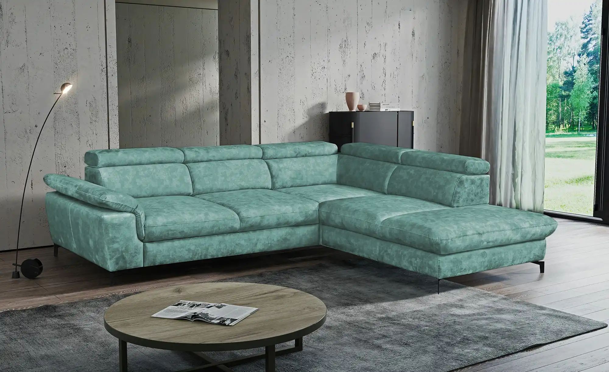 switch Ecksofa  Alegra ¦ grün ¦ Maße (cm): B: 277 H: 93 T: 237 Polstermöbel günstig online kaufen