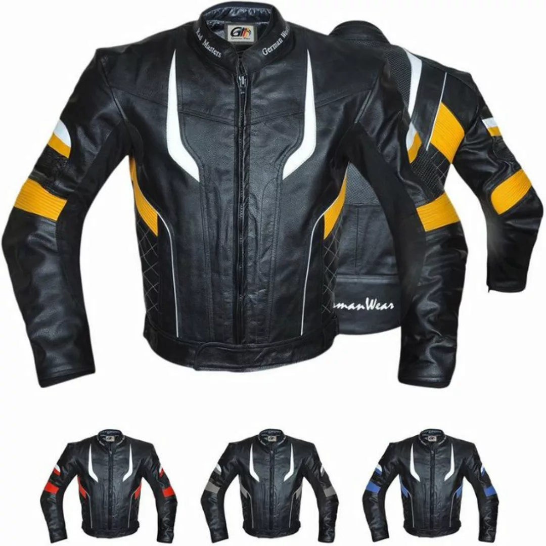 German Wear Motorradjacke GW417J Motorrad lederjacke Kombijacke Rot Blau Ge günstig online kaufen