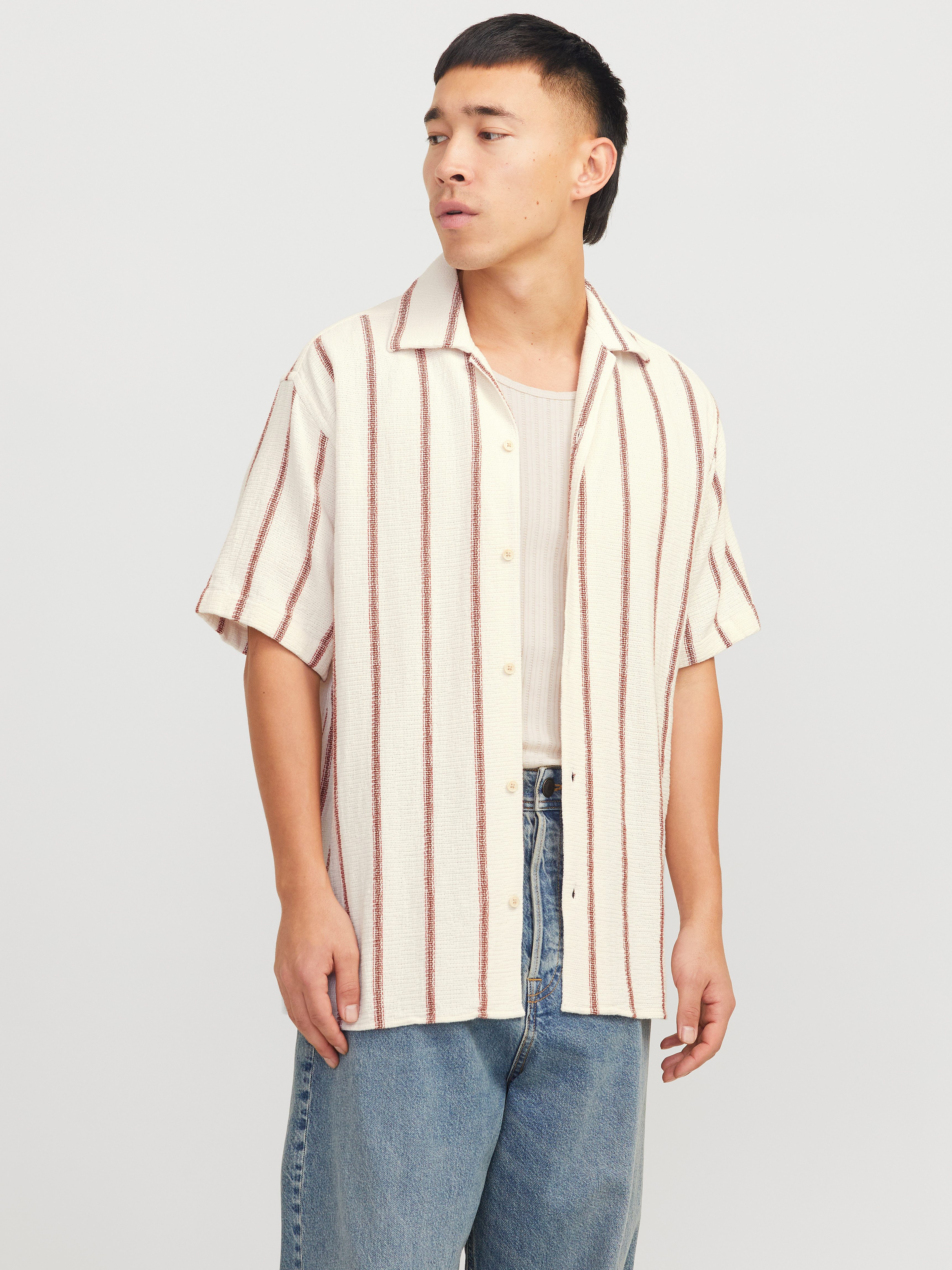 Jack & Jones Herren Kurzarm Hemd JORCOBA STRIPE RESORT SHIRT SS - Relaxed F günstig online kaufen