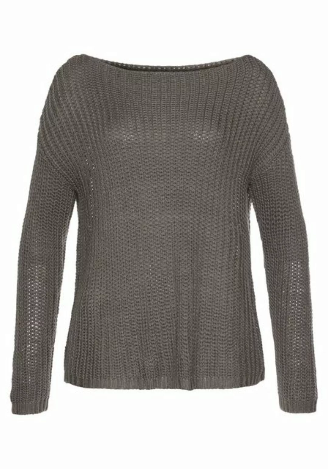 LASCANA Rundhalspullover aus weichem Grobstrick, lockerer Strickpullover, D günstig online kaufen