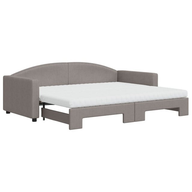 vidaXL Gästebett Gästebett Tagesbett Ausziehbar mit Matratzen Taupe 90x200 günstig online kaufen