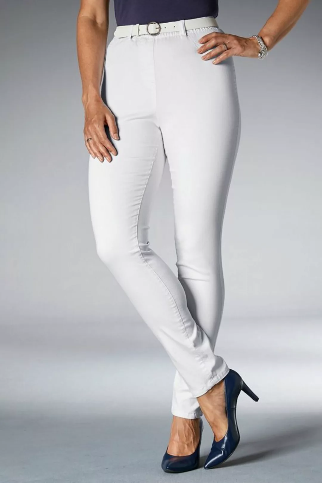 MIAMODA Lederimitathose Jeggings Elastikbund mit Gürtelschlaufen günstig online kaufen