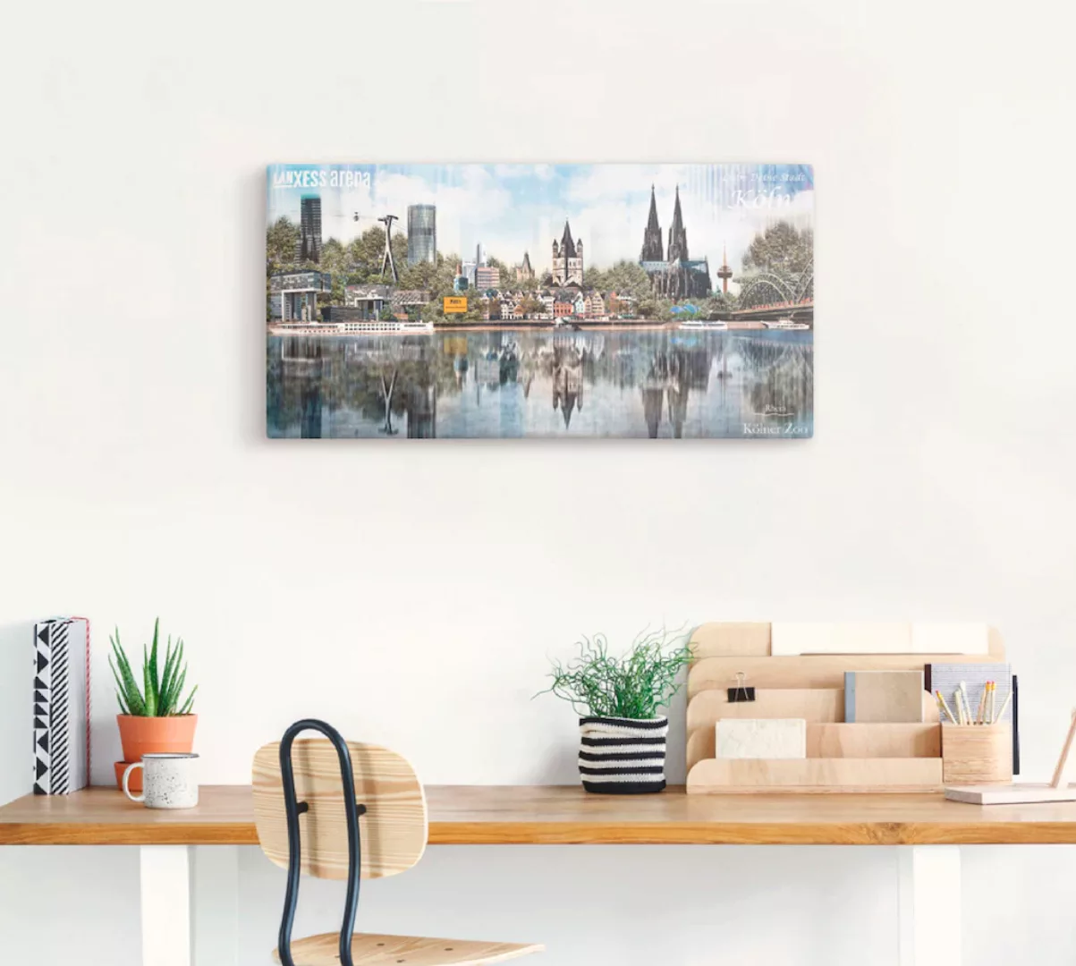 Artland Leinwandbild "Köln Skyline Abstrakte Collage 20", Deutschland, (1 S günstig online kaufen