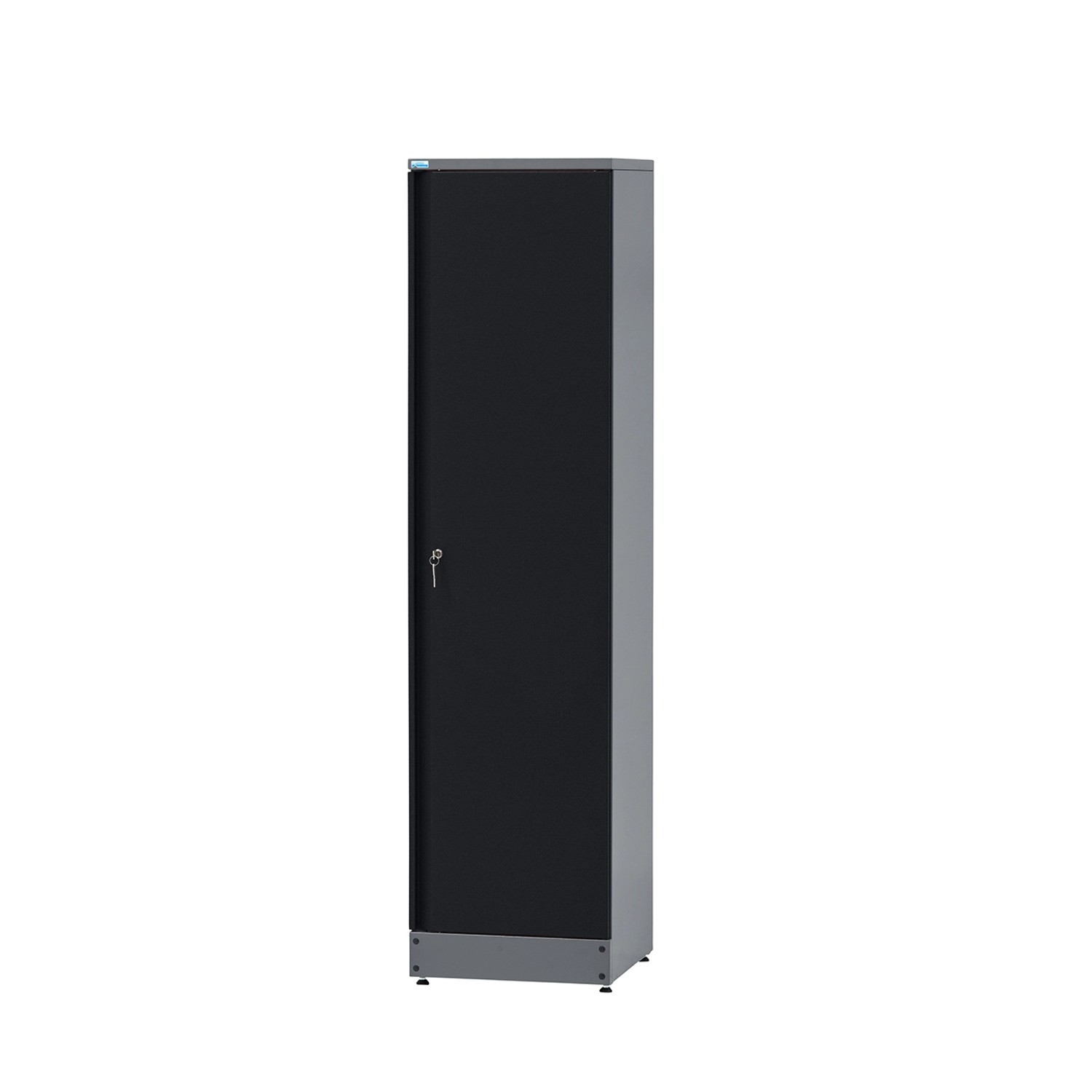 Küpper Hochschrank Eintürig mit 4 Fachböden 180 x 45,5 x 45 cm Schwarz-Hell günstig online kaufen